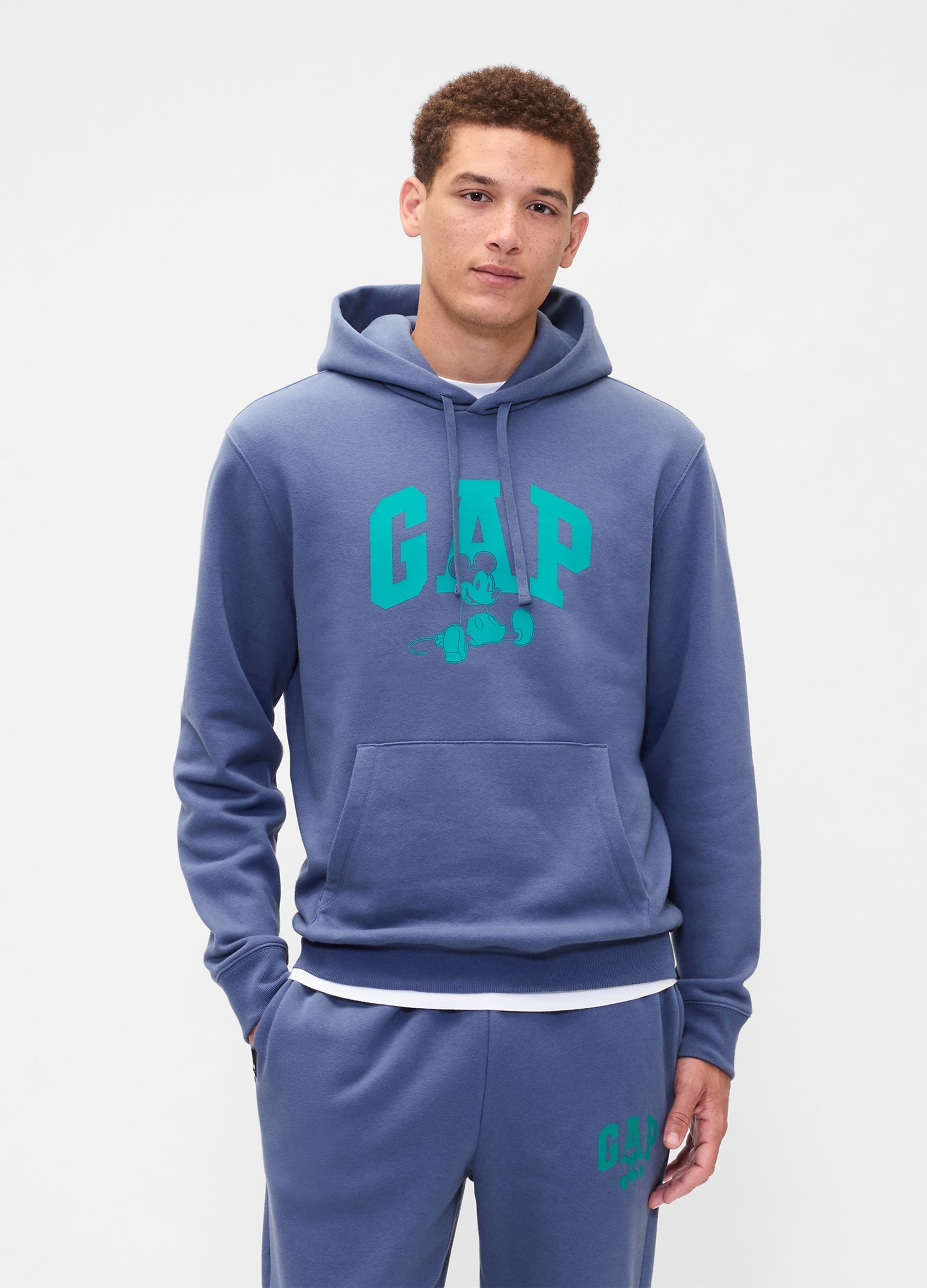 GAP, Felpa Con Cappuccio E Logo, Uomo, Blu, Taglia: M