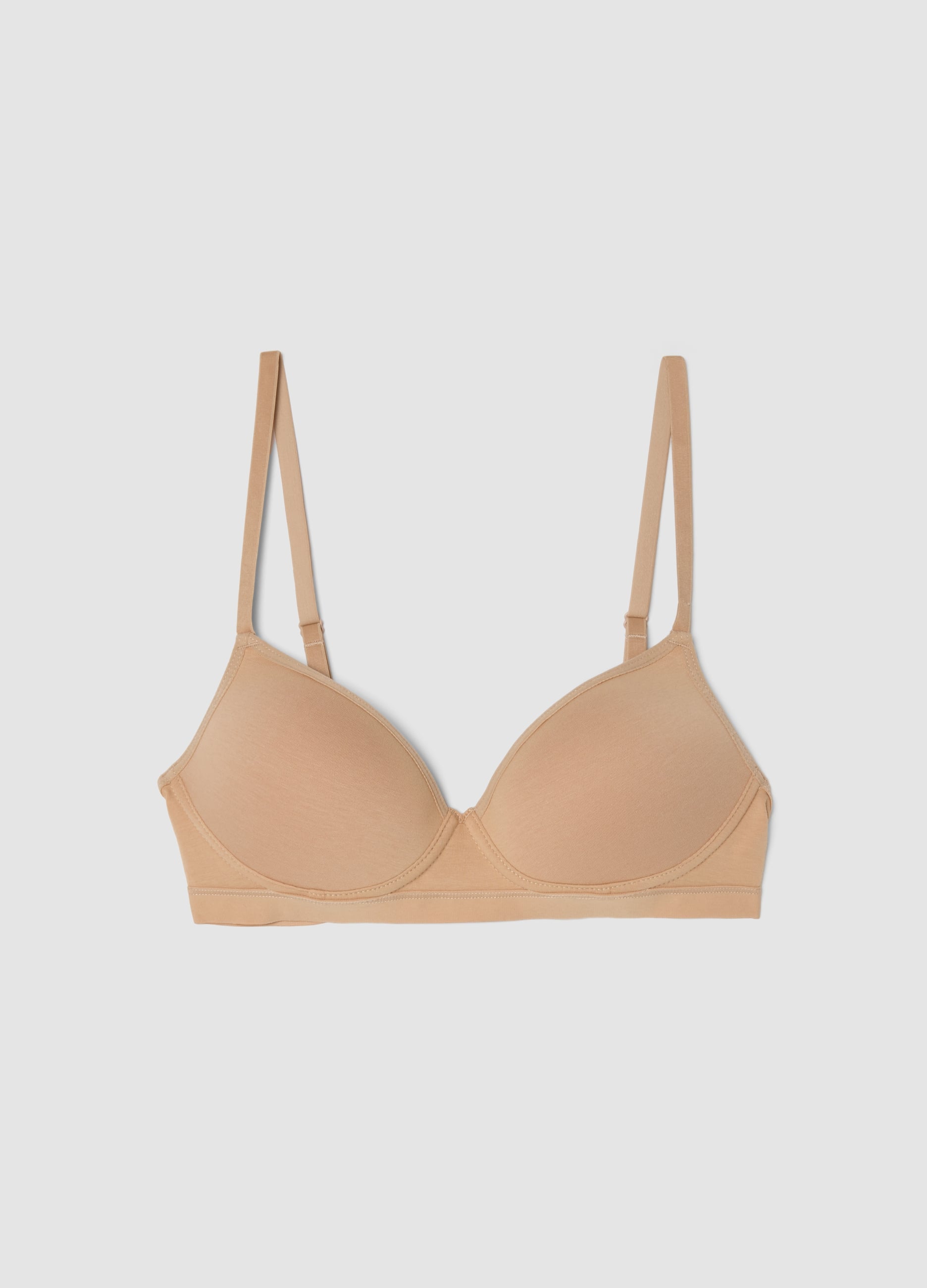 OVS, Reggiseno Balconette In Cotone Elasticizzato, Donna, Beige, Taglia: 5B