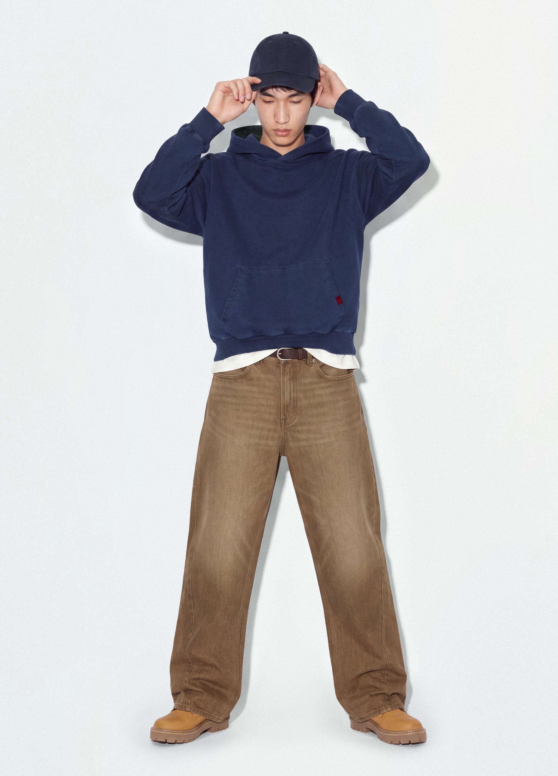 B.ANGEL, Jeans Marroni In Puro Cotone Barrel Fit, Uomo, Marrone, Taglia: 48
