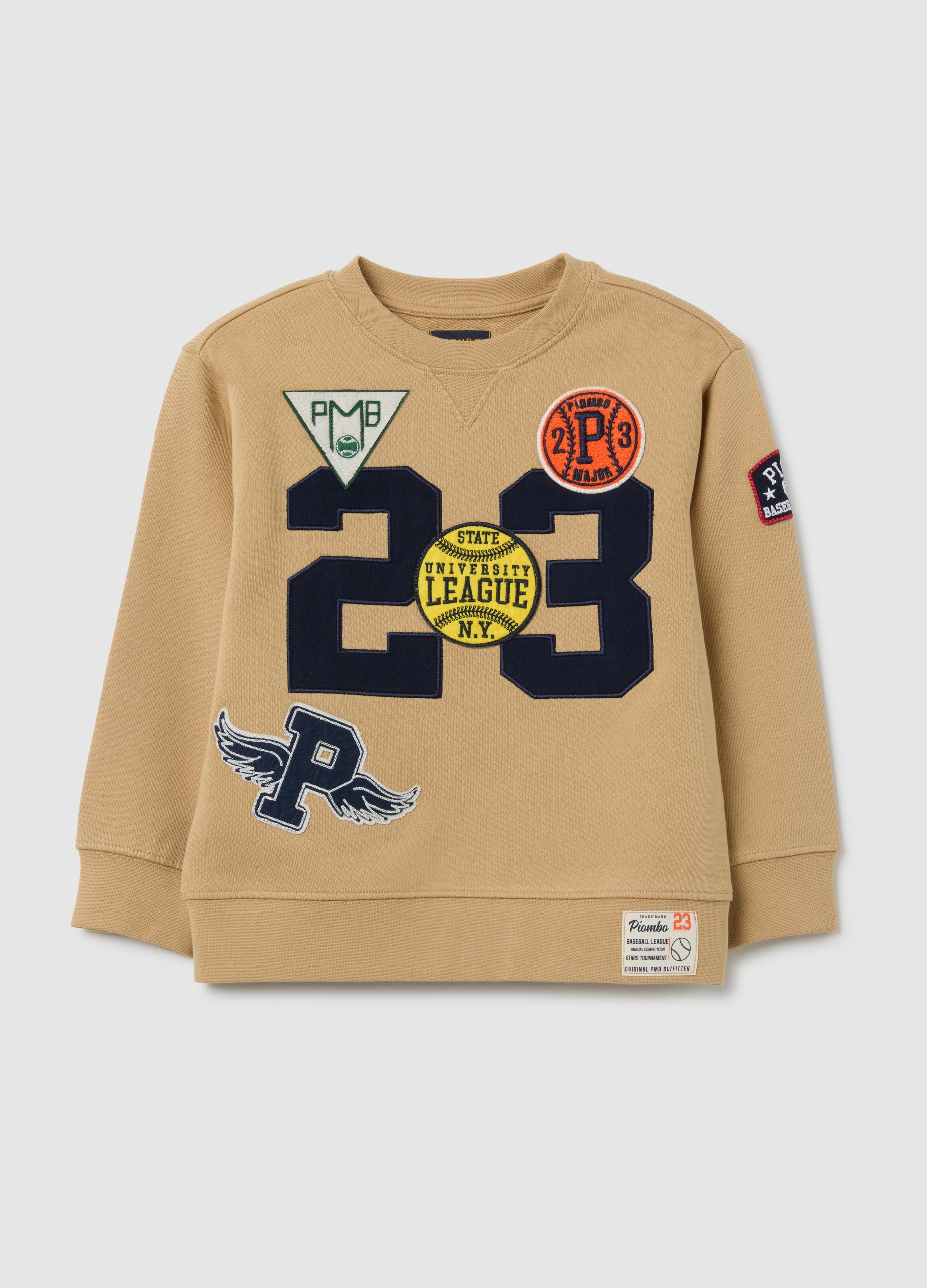 Felpa Da Bambino In Puro Cotone Beige Regular Fit, Niño, Beige Claro, Talla: 6