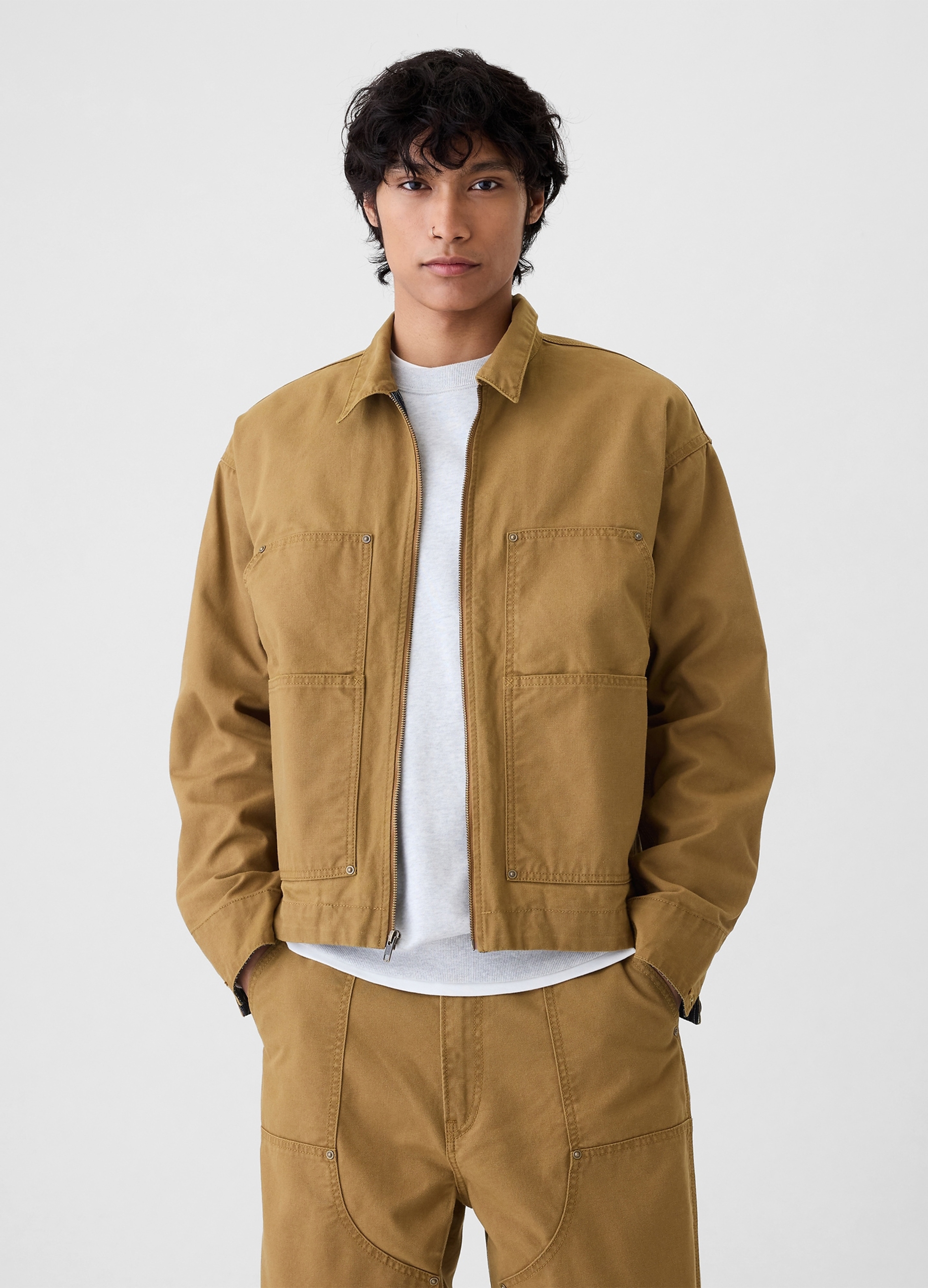 GAP, Giacca Carpenter Full-zip, Uomo, Marrone, Taglia: L