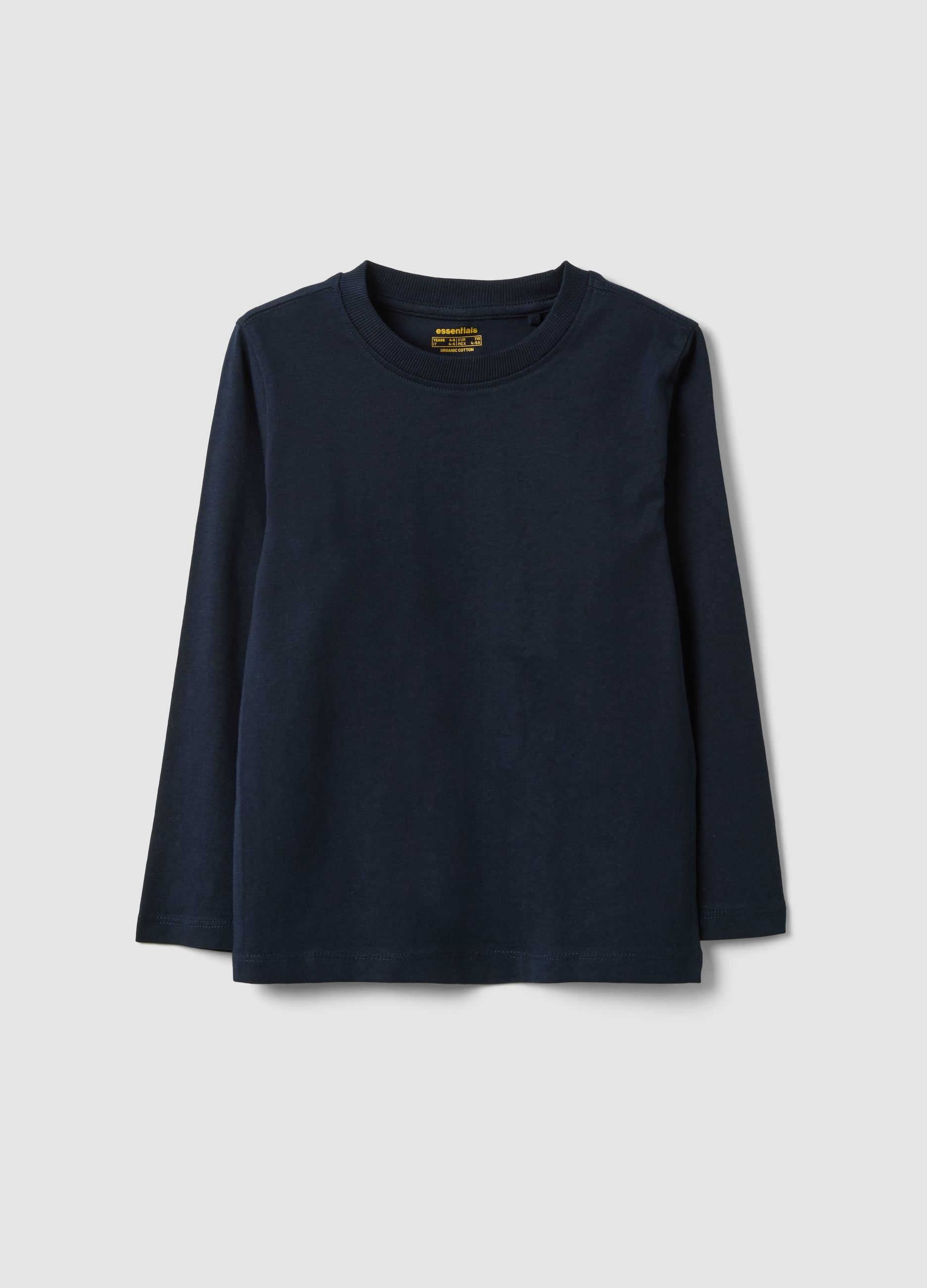 OVS KIDS, T-shirt Blu In Puro Cotone Organico A Girocollo Per Bambino Regular Fit, Blu, Taglia: 6-7