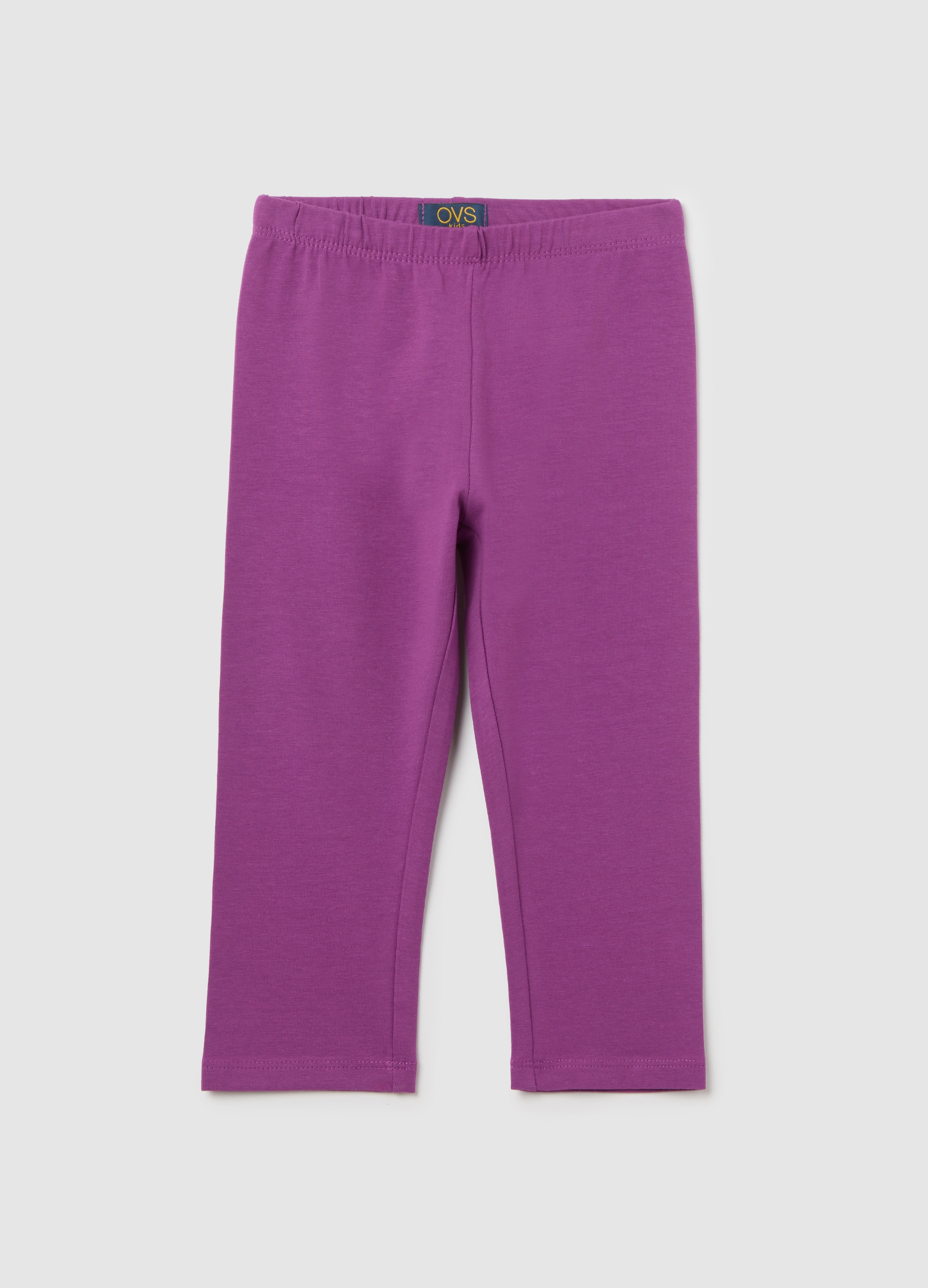 OVS, Leggings Da Bambina In Cotone Elasticizzato Viola Regular Fit, Viola, Taglia: 3-4