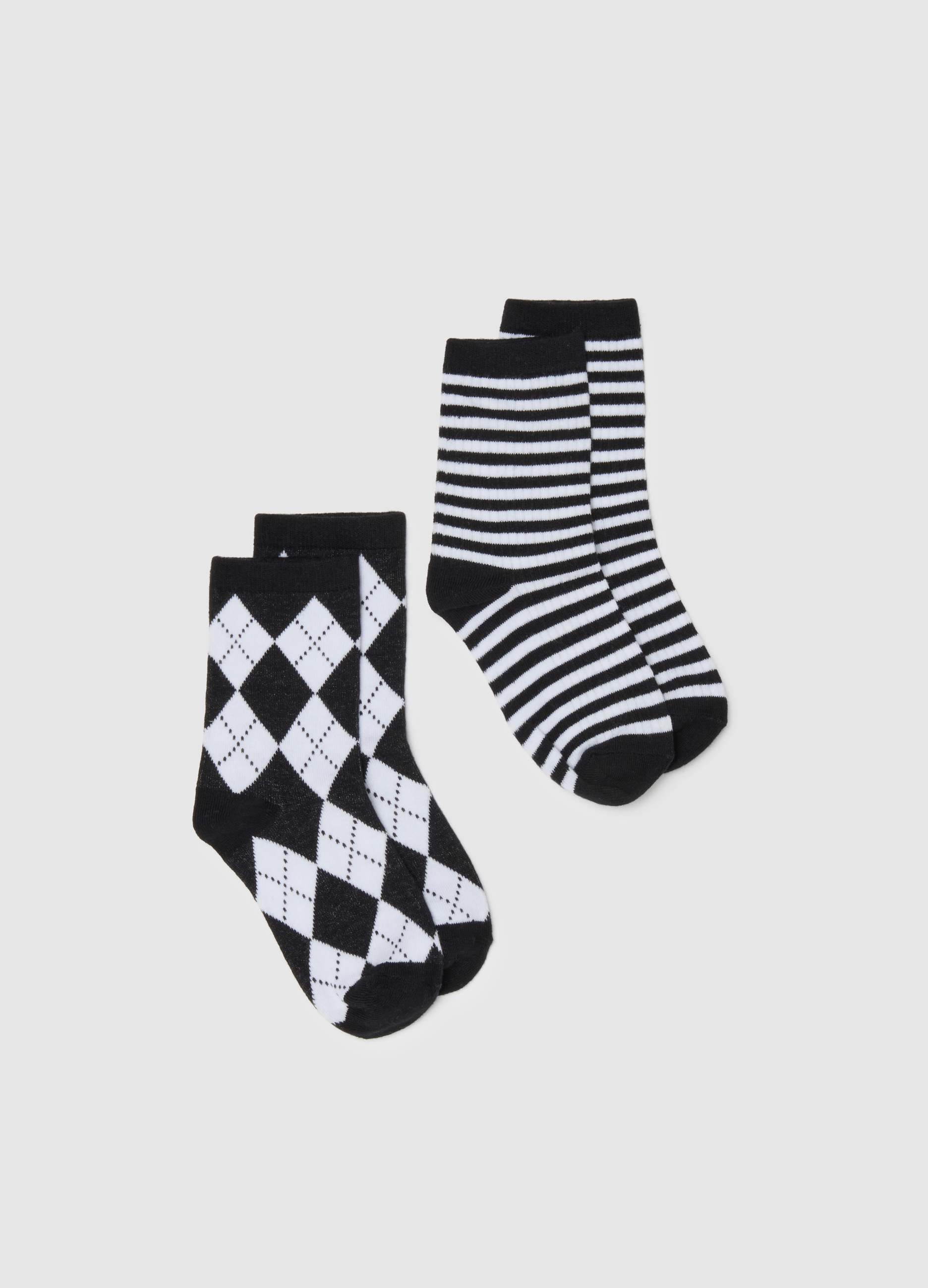 Bipack Calze Corte Da Ragazza In Misto Cotone Multicolor, Niña, Negro/Blanco, Talla: 37/39