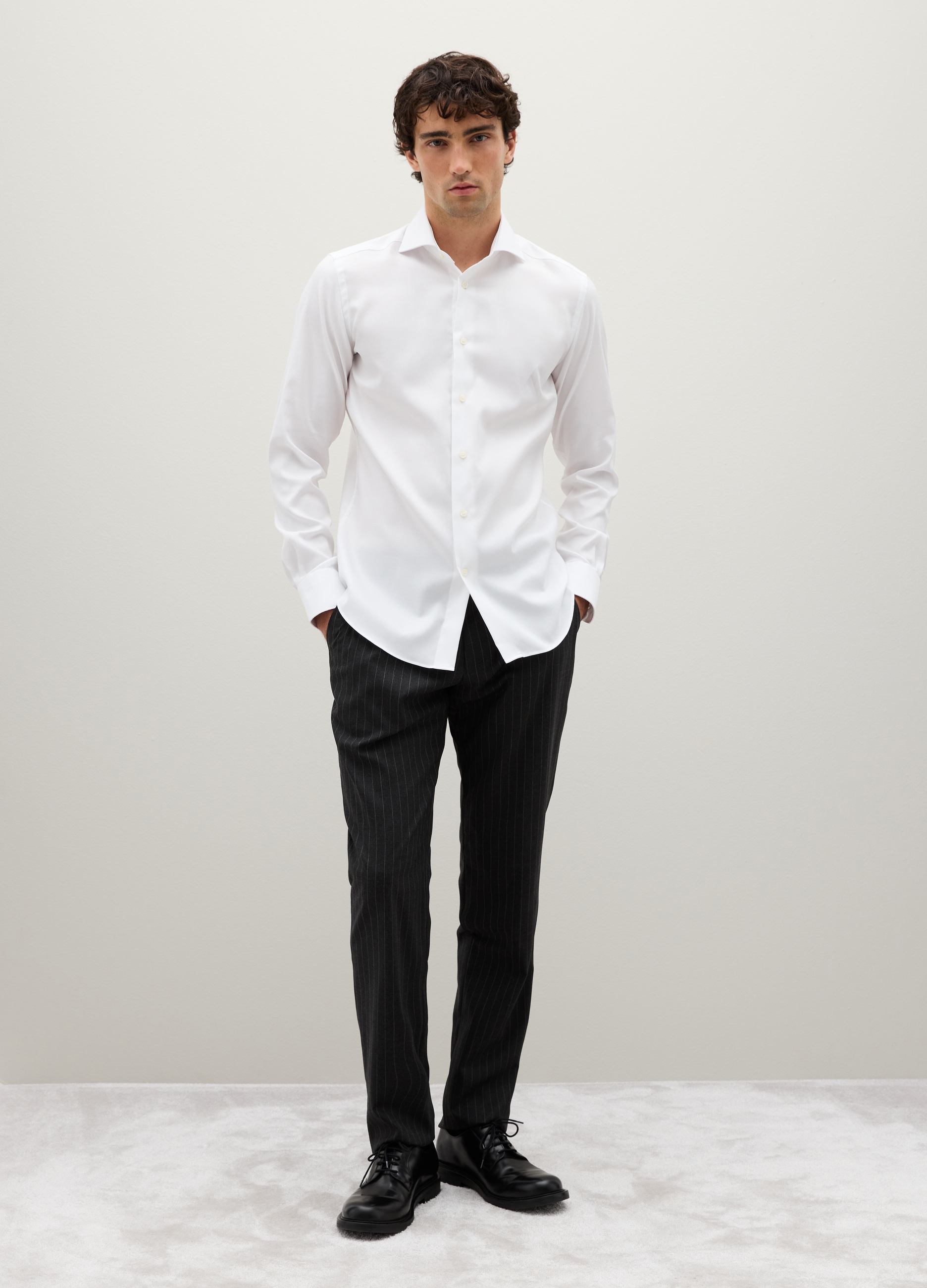 OVS, Camisa Blanca Ajustada De Algodón Puro, Hombre, Blanco óptico, Talla: 38