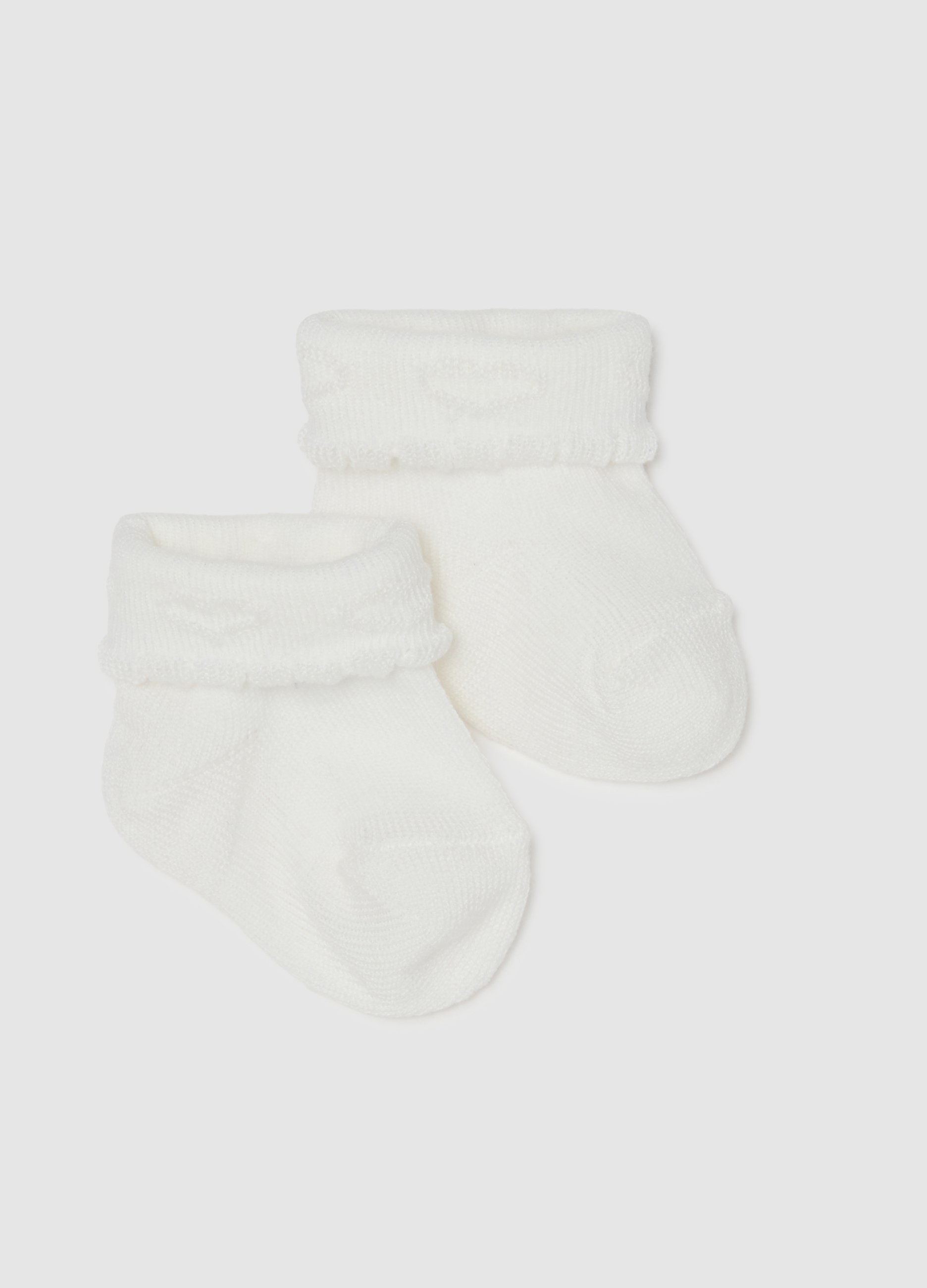 FAGOTTINO, Patucos Blancos De Bebé En Mezcla De Algodón Elástico, Bebé Niña, Blanco óptico, Talla: T.U.