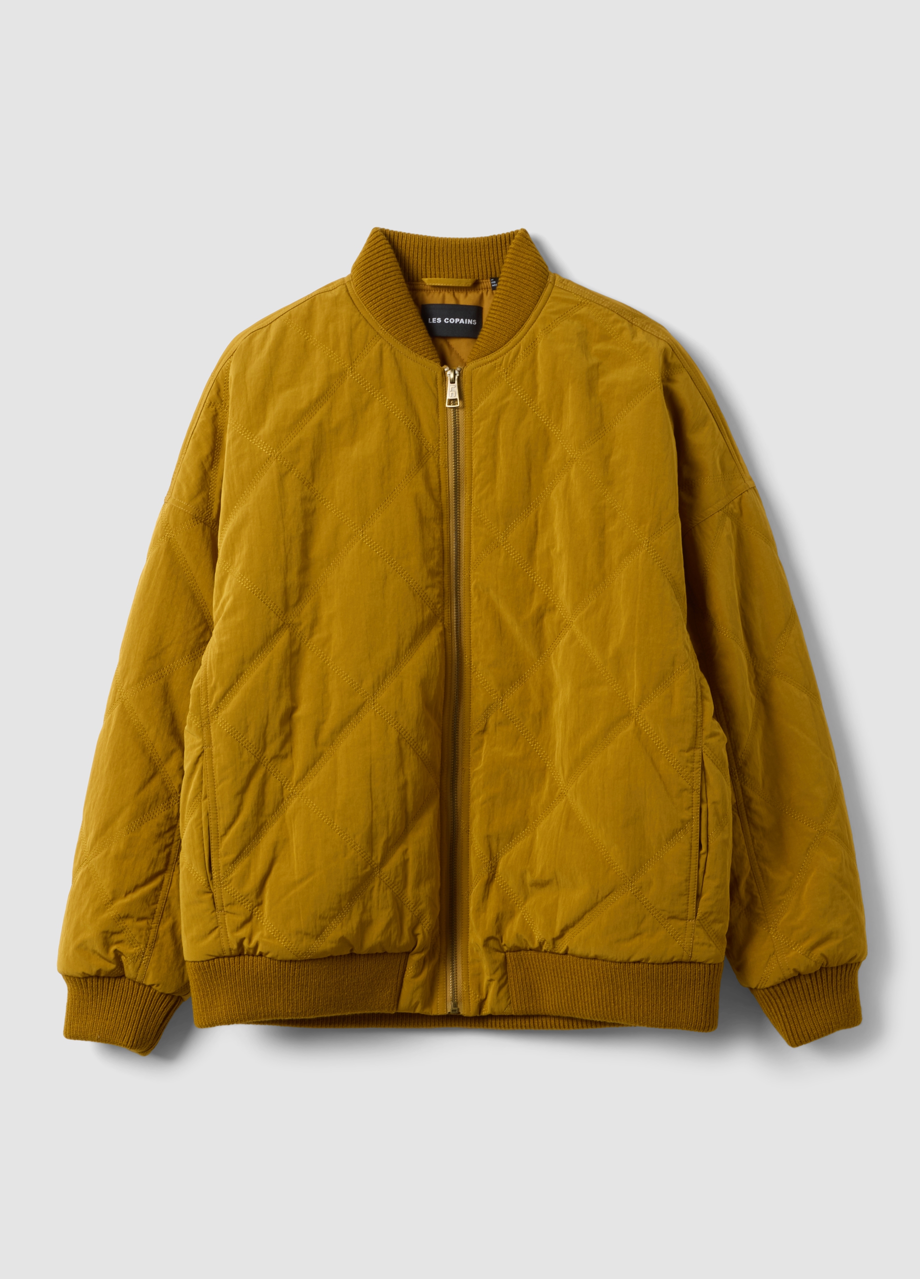 LES COPAINS, Bomber Giallo Trapuntato Con Zip Regular Fit, Donna, Giallo, Taglia: XS