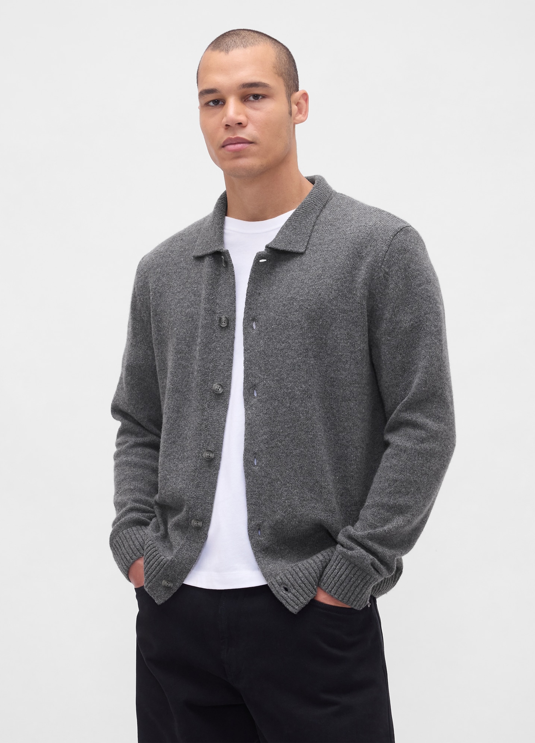 GAP, Cardigan In Misto Lana, Uomo, Grigio, Taglia: XL