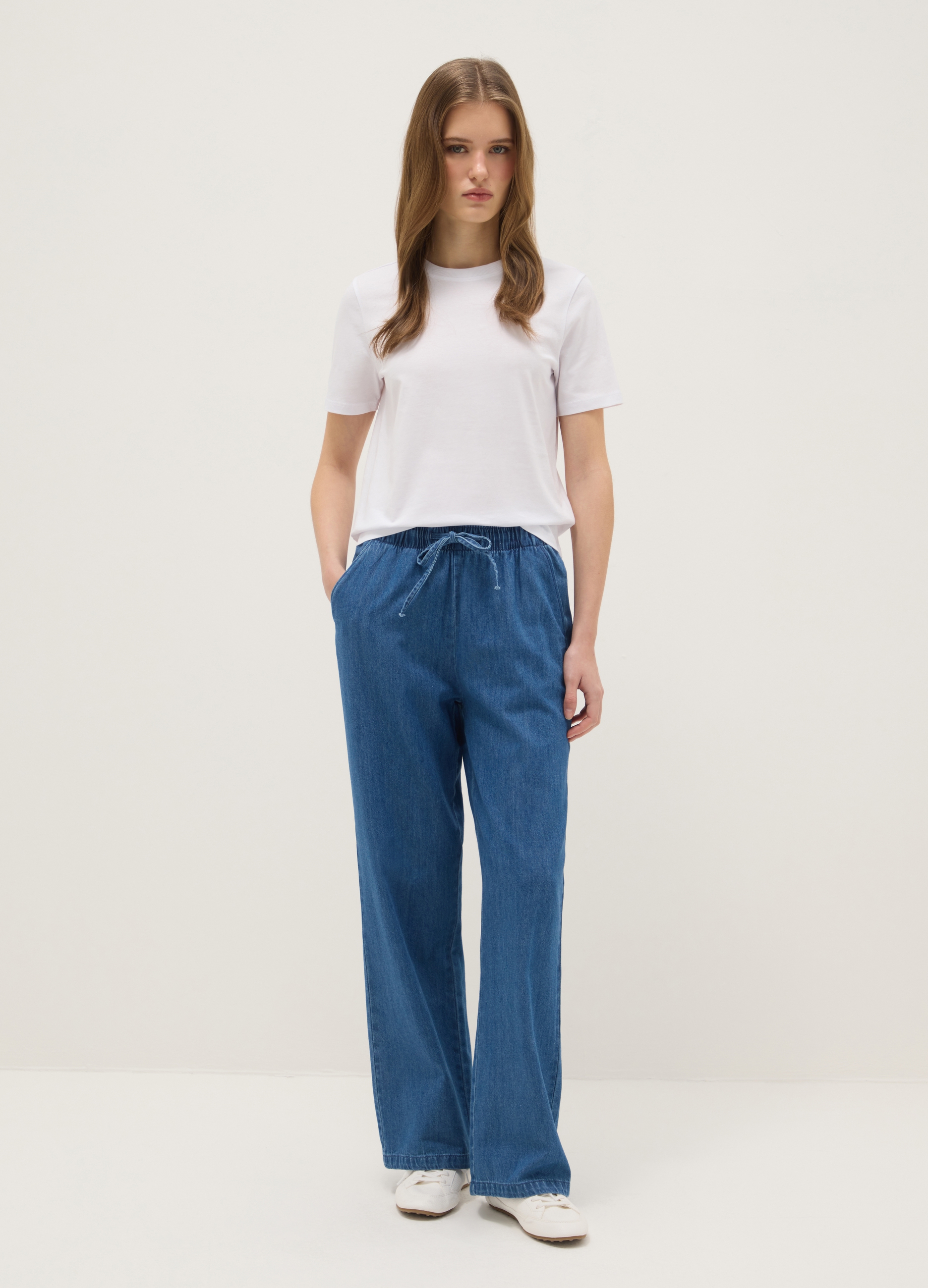 Camiseta Blanca De Algodón Puro Ajuste Regular, Mujer, Blanco óptico, Talla: 38