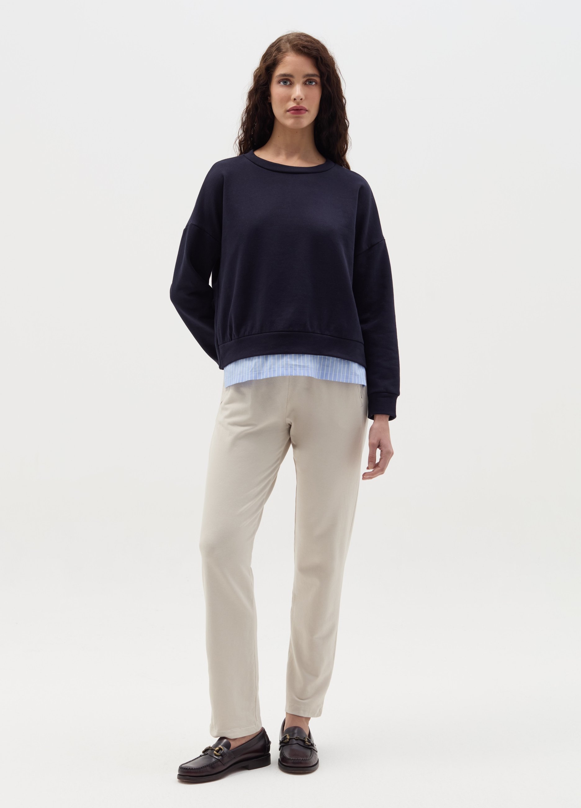 HYBRID, Pantalone Jogger Con Tasche Zip, Donna, Beige, Taglia: S