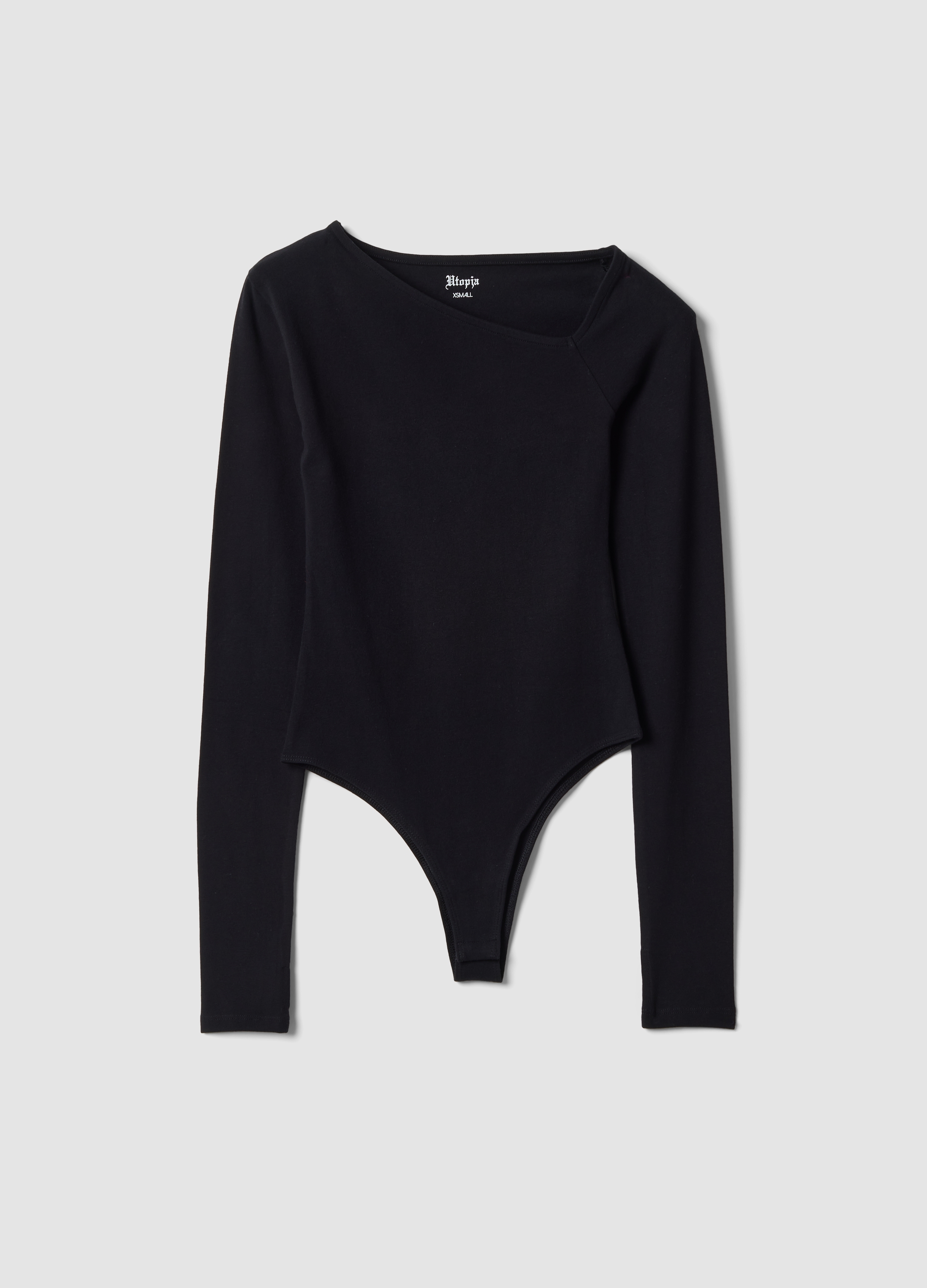 UTOPJA, Asymmetrical Bodysuit Black, Donna, Nero, Taglia: XS