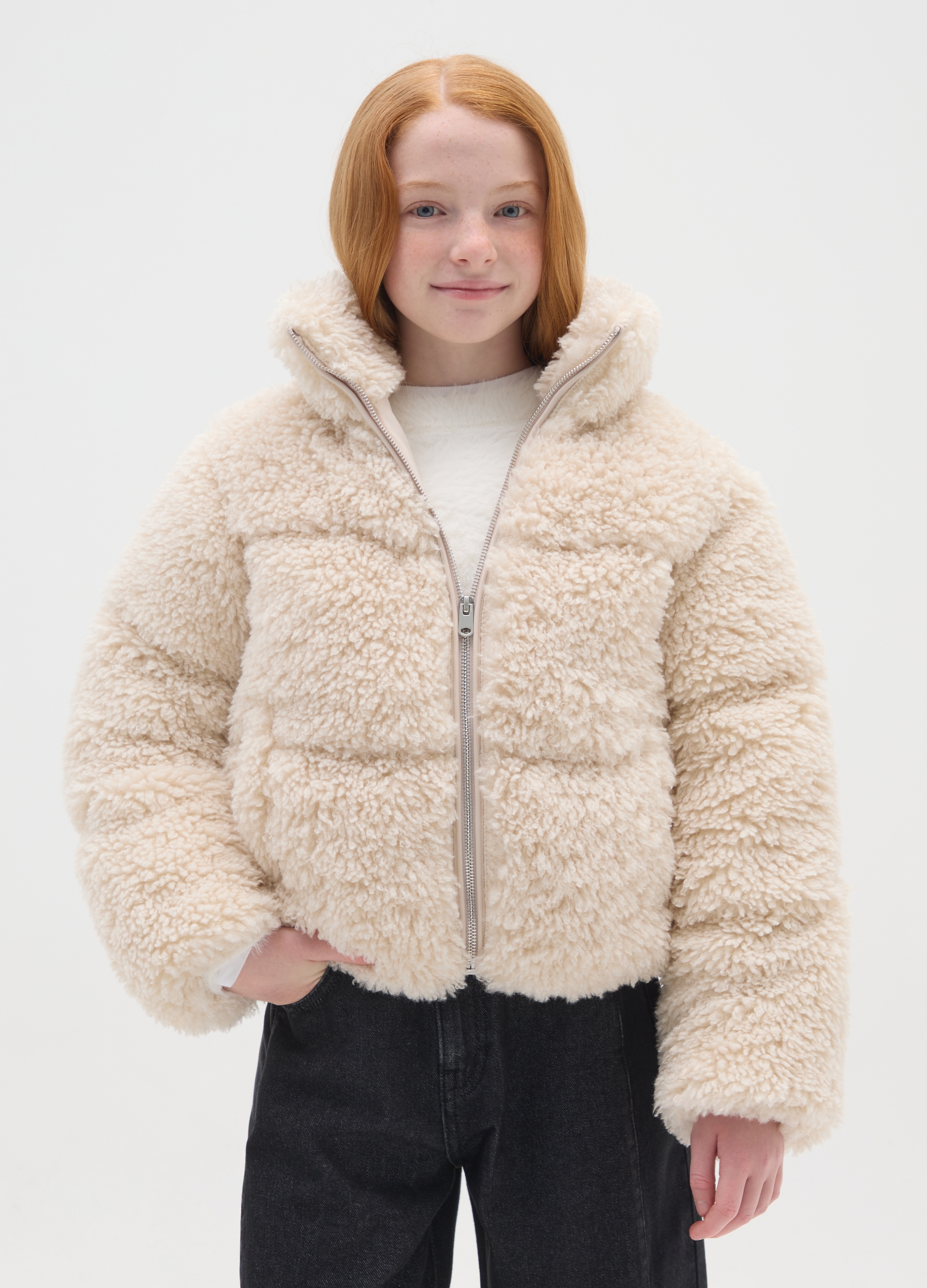 OVS KIDS, Giacca Beige Da Ragazza Regular Fit Con Zip, Bambina, Beige, Taglia: 14-15