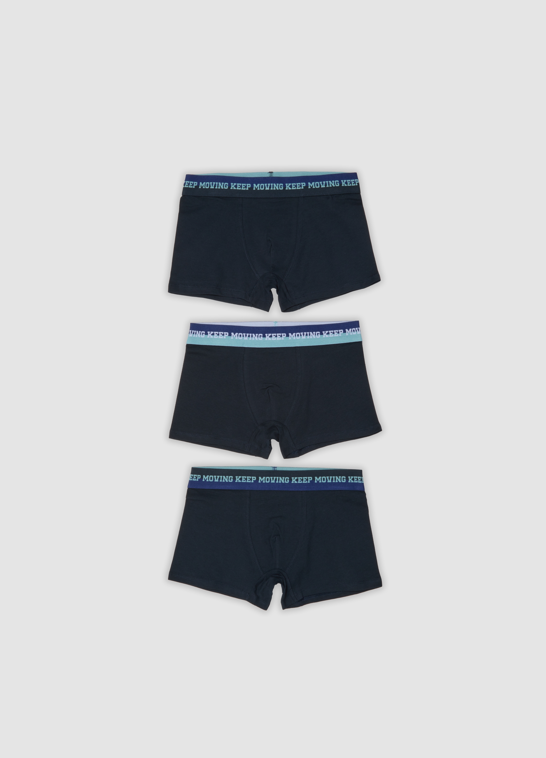 OVS KIDS, Tripack Di Boxer Midi Blu Notte In Cotone Organico Elasticizzato, Bambino, Blu, Taglia: 12-13