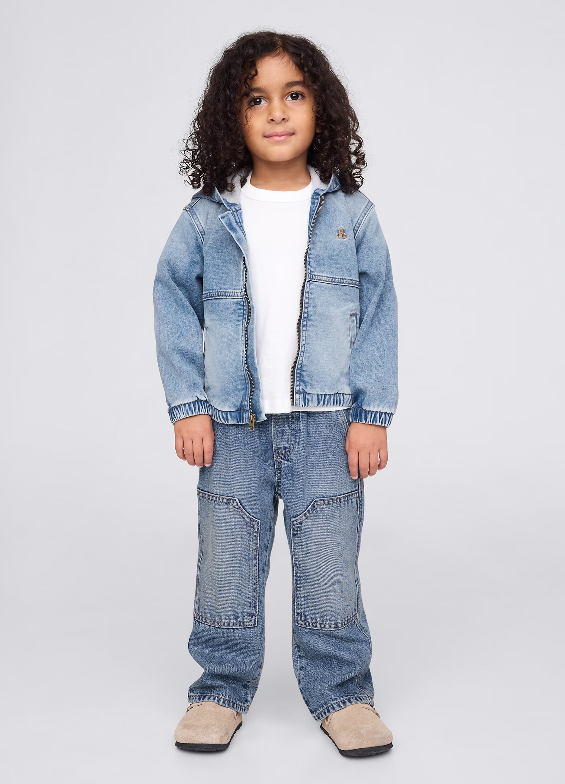 GAP KIDS, Joggers Denim Con Coulisse E Tasche, Unisex, Denim, Taglia: 6-12M/69-74