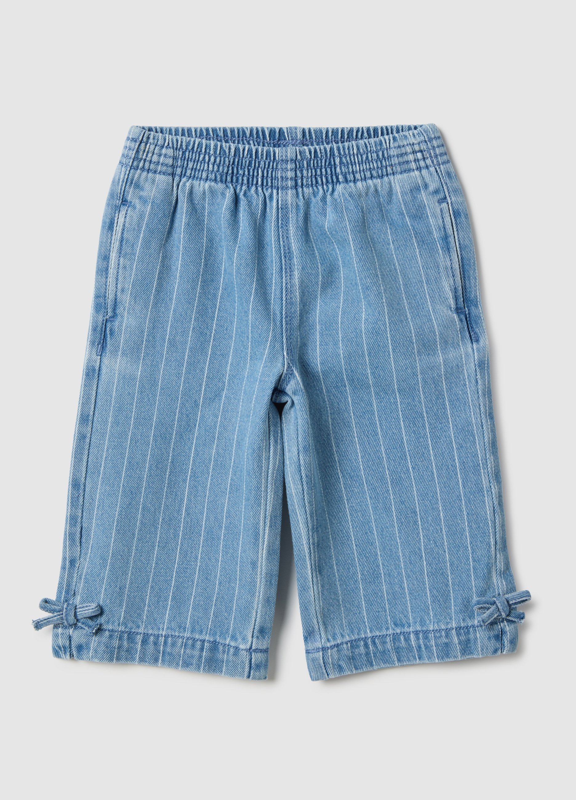 FAGOTTINO, Pantalones Anchos Azul De Mezcla De Algodón Para Niña, Niña, Azul claro, Talla: 24-30