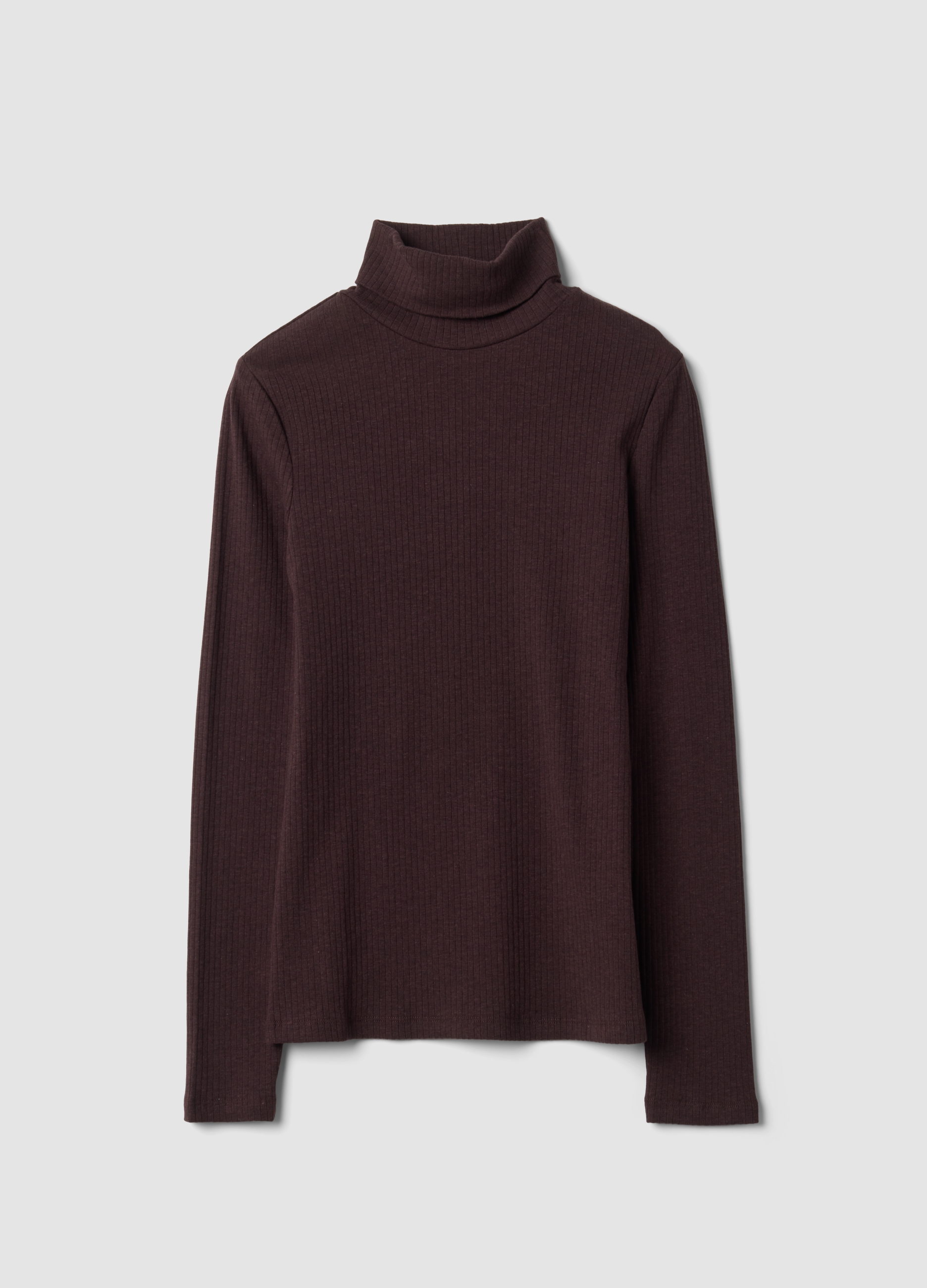 Piombo Contemporary, T-shirt Marrone In Cotone Elasticizzato A Costine Girocollo Regular Fit, Donna, Marrone, Taglia: XS