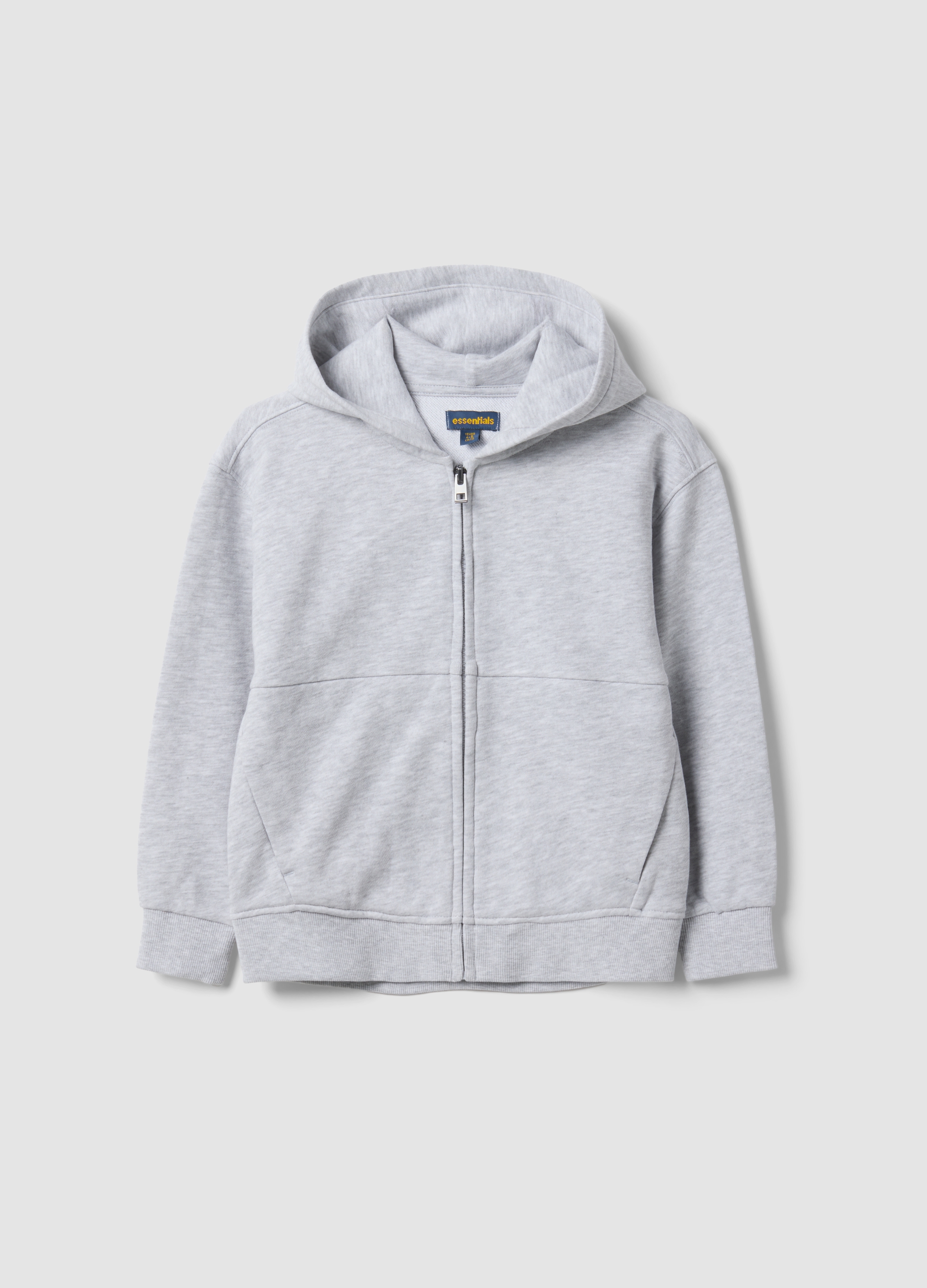 OVS KIDS, Felpa Grigia Con Cappuccio In Puro Cotone Organico Over Fit Per Bambino, Grigio, Taglia: 5-6