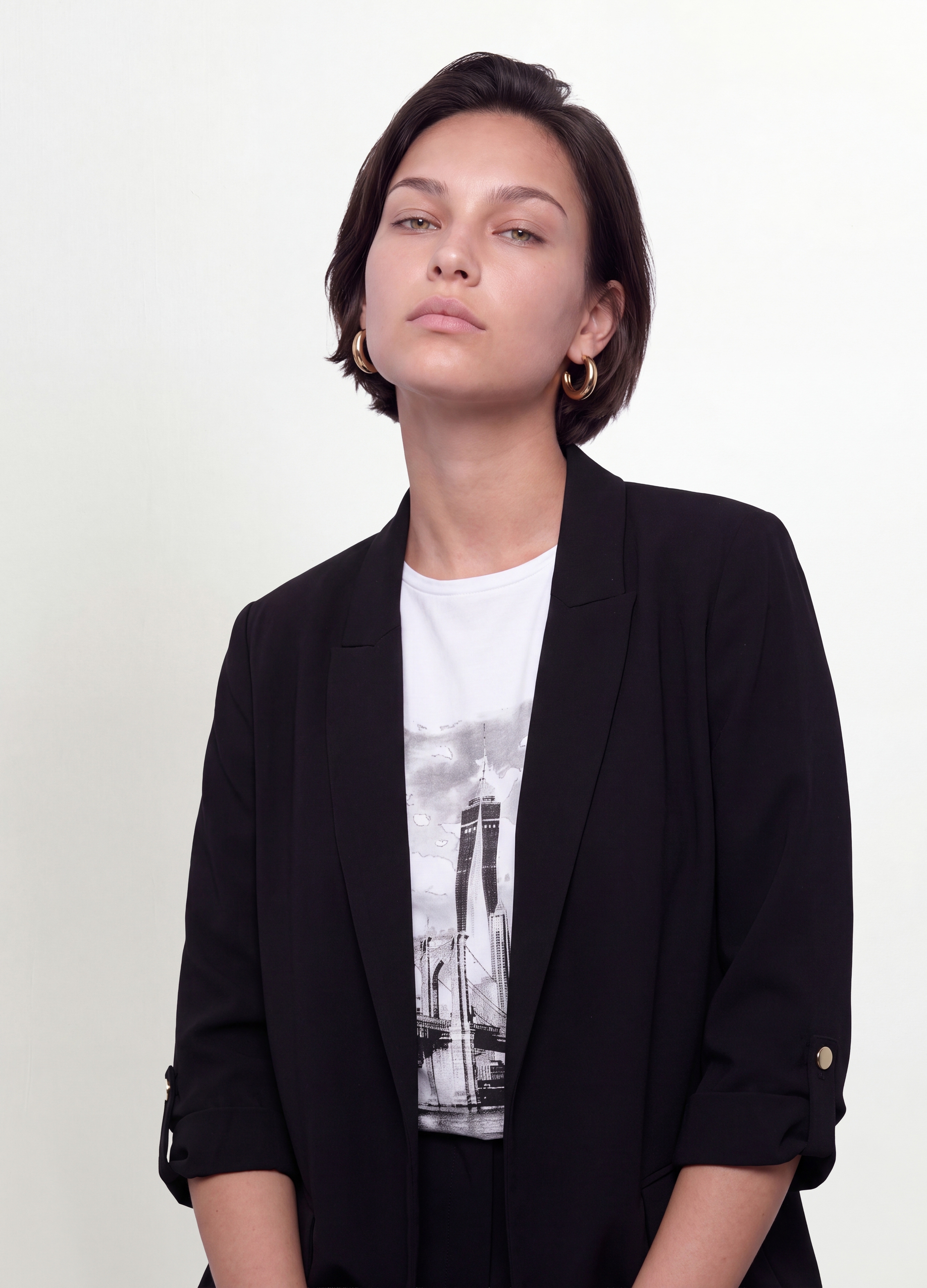 MYA, Blazer Nero Regular Fit Foderato Con Rever Classico, Donna, Nero, Taglia: XL