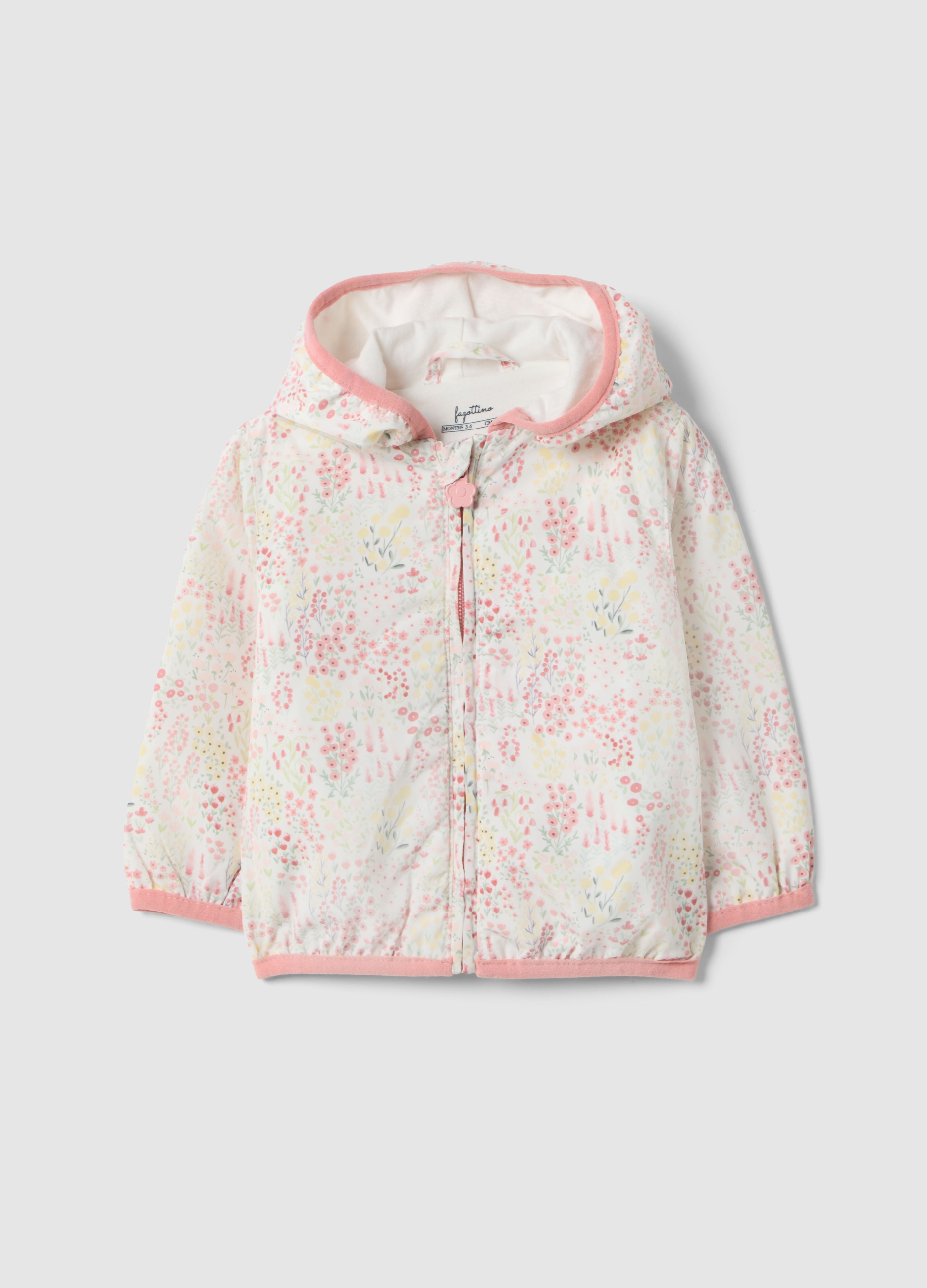FAGOTTINO, Giacca In Tessuto Multicolor Regular Fit Con Cappuccio Per Bimba, Bebé Niña, Pink/White, Talla: 6-9