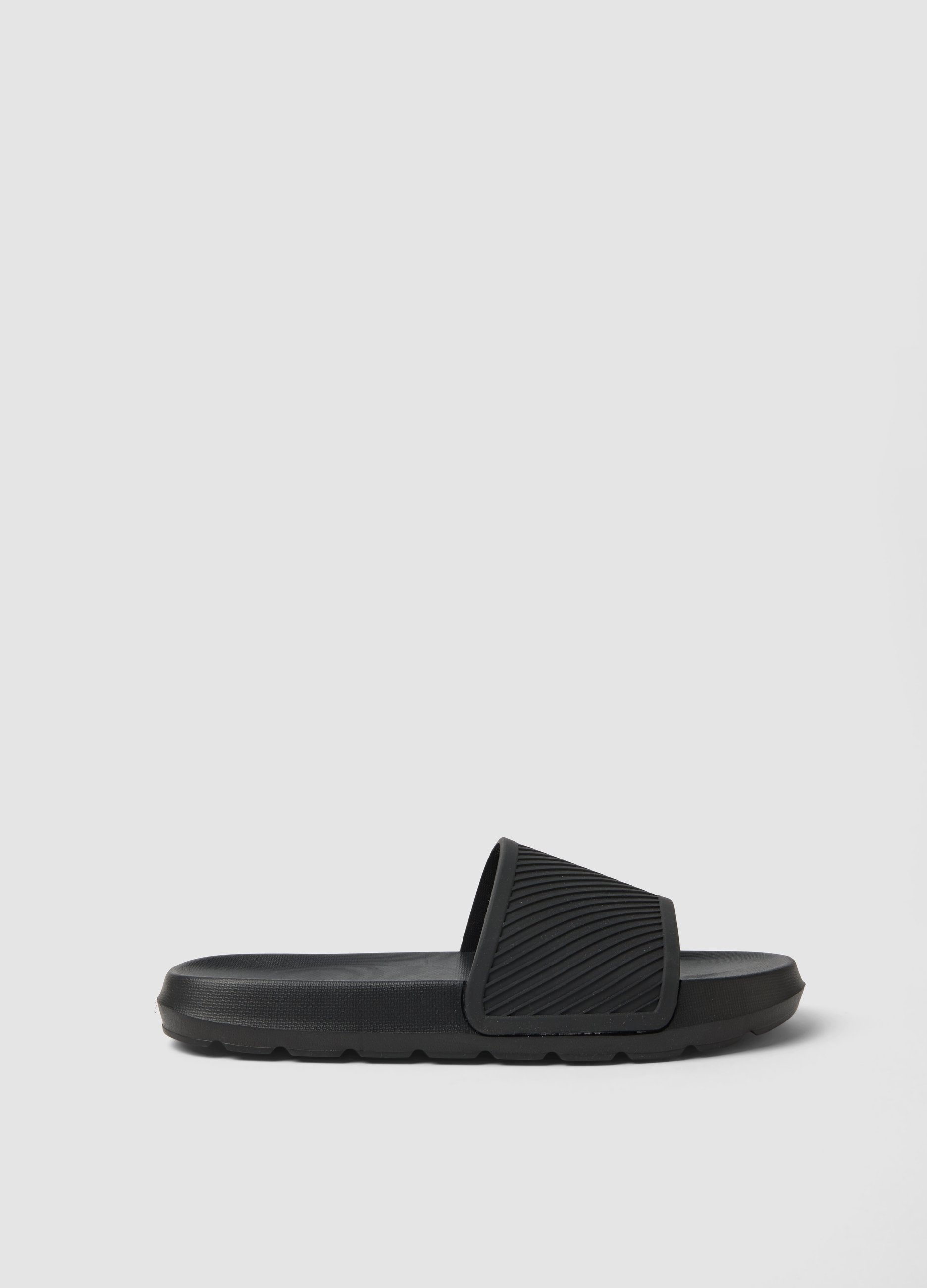 Chanclas Tipo Slider Negras, Hombre, Negro, Talla: 43