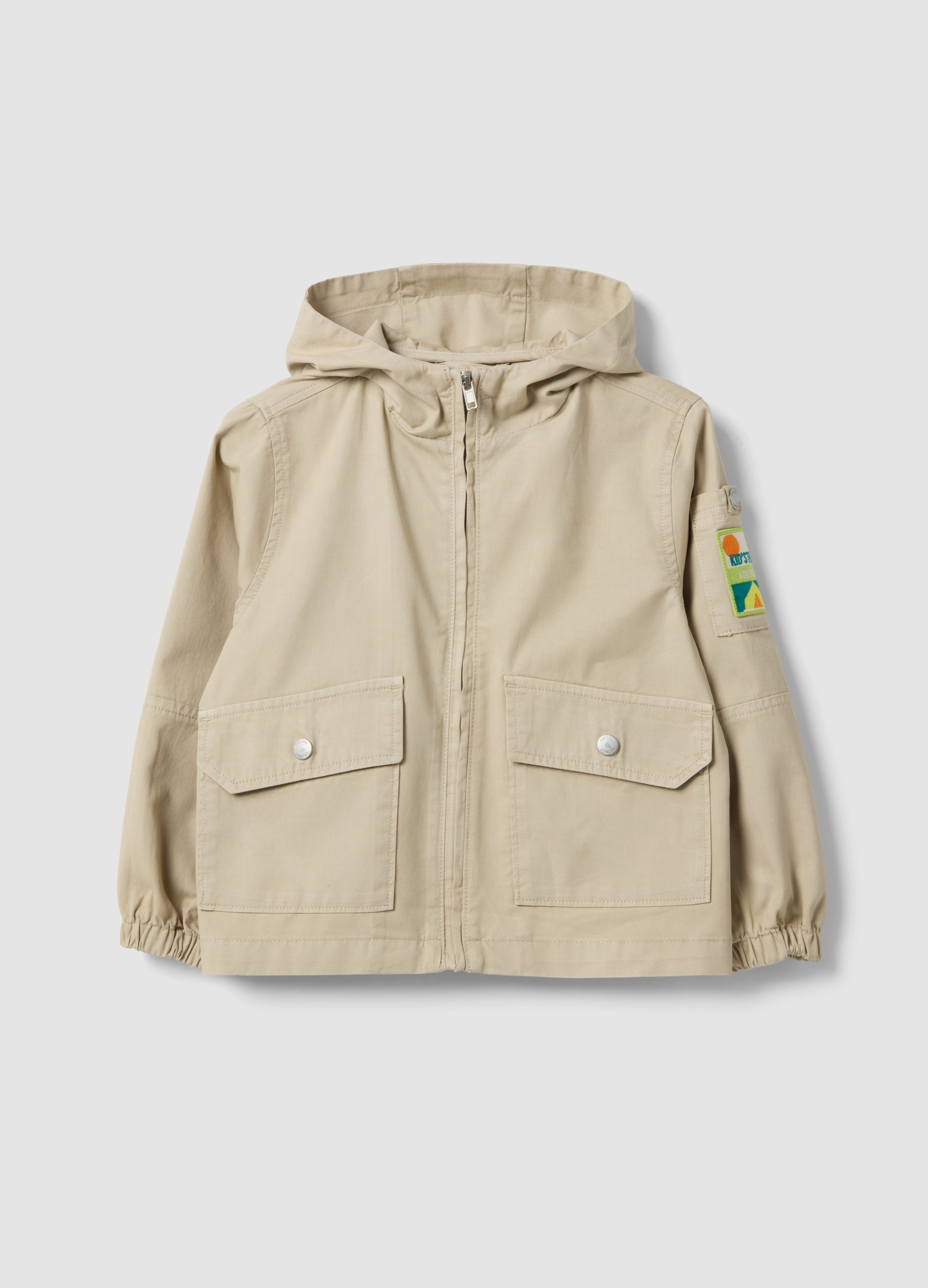 OVS KIDS, Chaqueta Beige Para Niño En Algodón Puro, Ajuste Regular, Niño, Beige Claro, Talla: 4-5