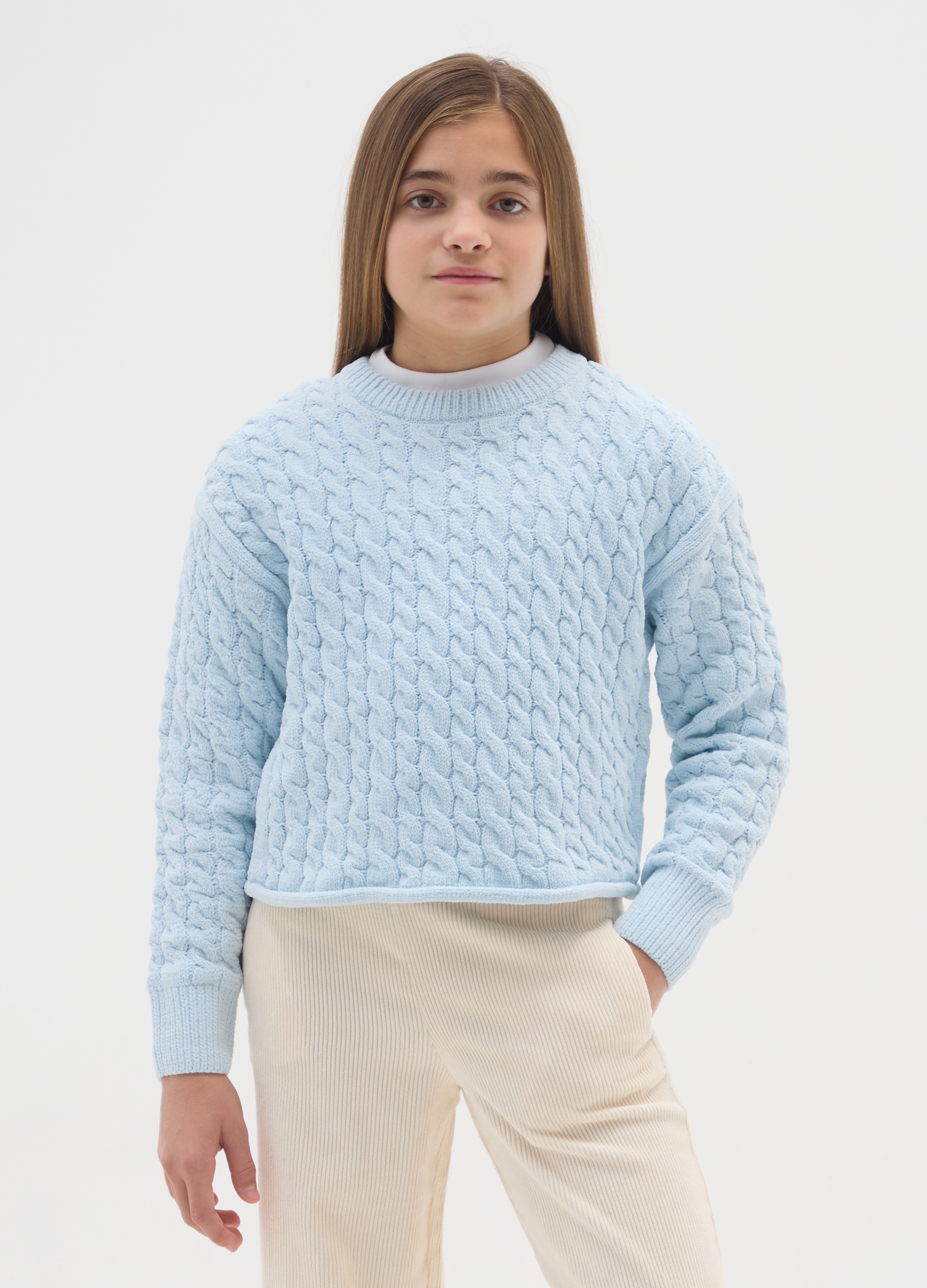 OVS KIDS, Maglione Da Ragazza Azzurro Regular Fit, Bambina, Azzurro, Taglia: 12-13