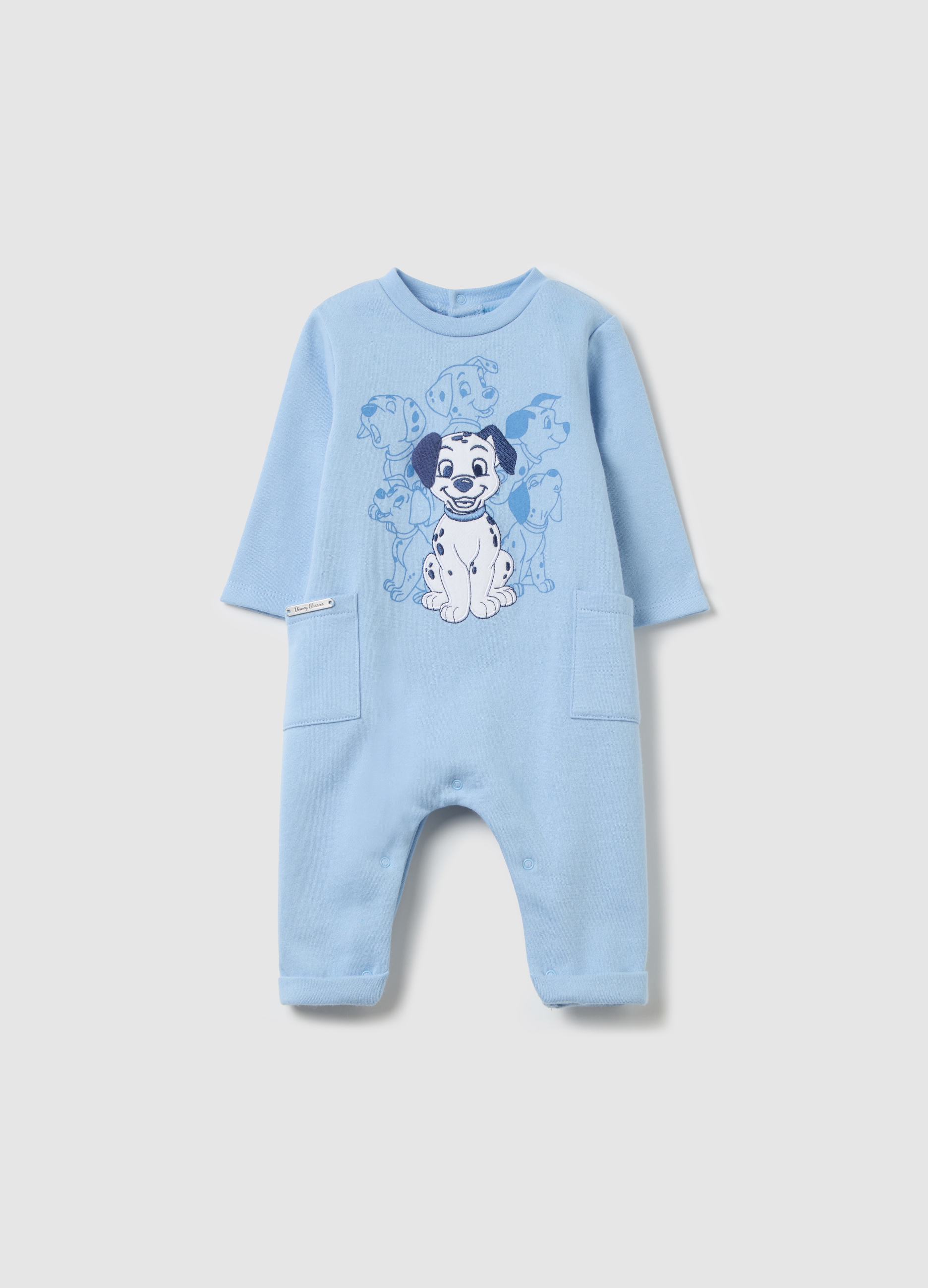 OVS, Tutina In Cotone Con Ricamo La Carica Dei 101, Neonato, Azzurro, Taglia: 3-6