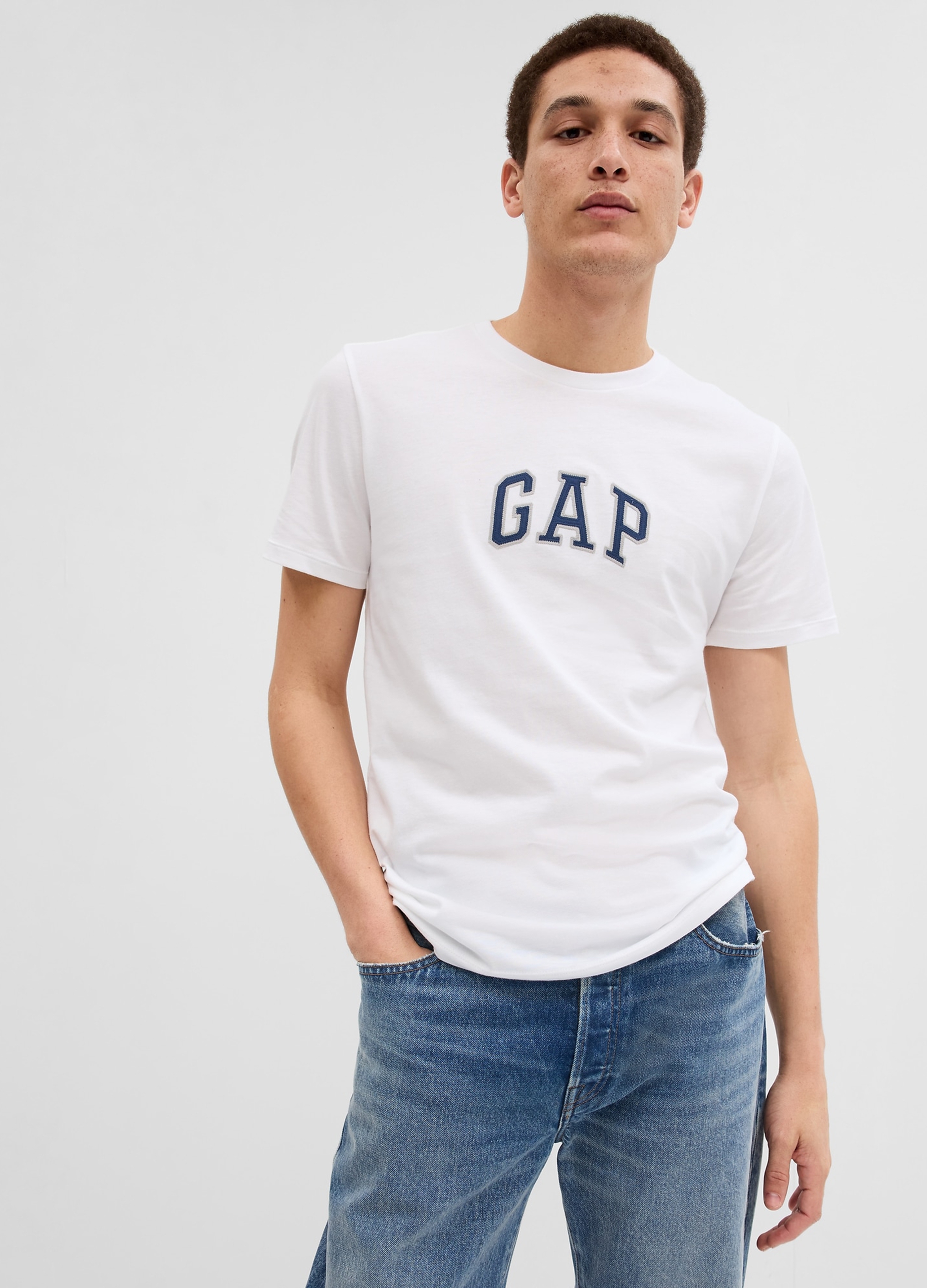 GAP, T-shirt In Cotone Con Logo Gap, Uomo, Bianco, Taglia: L