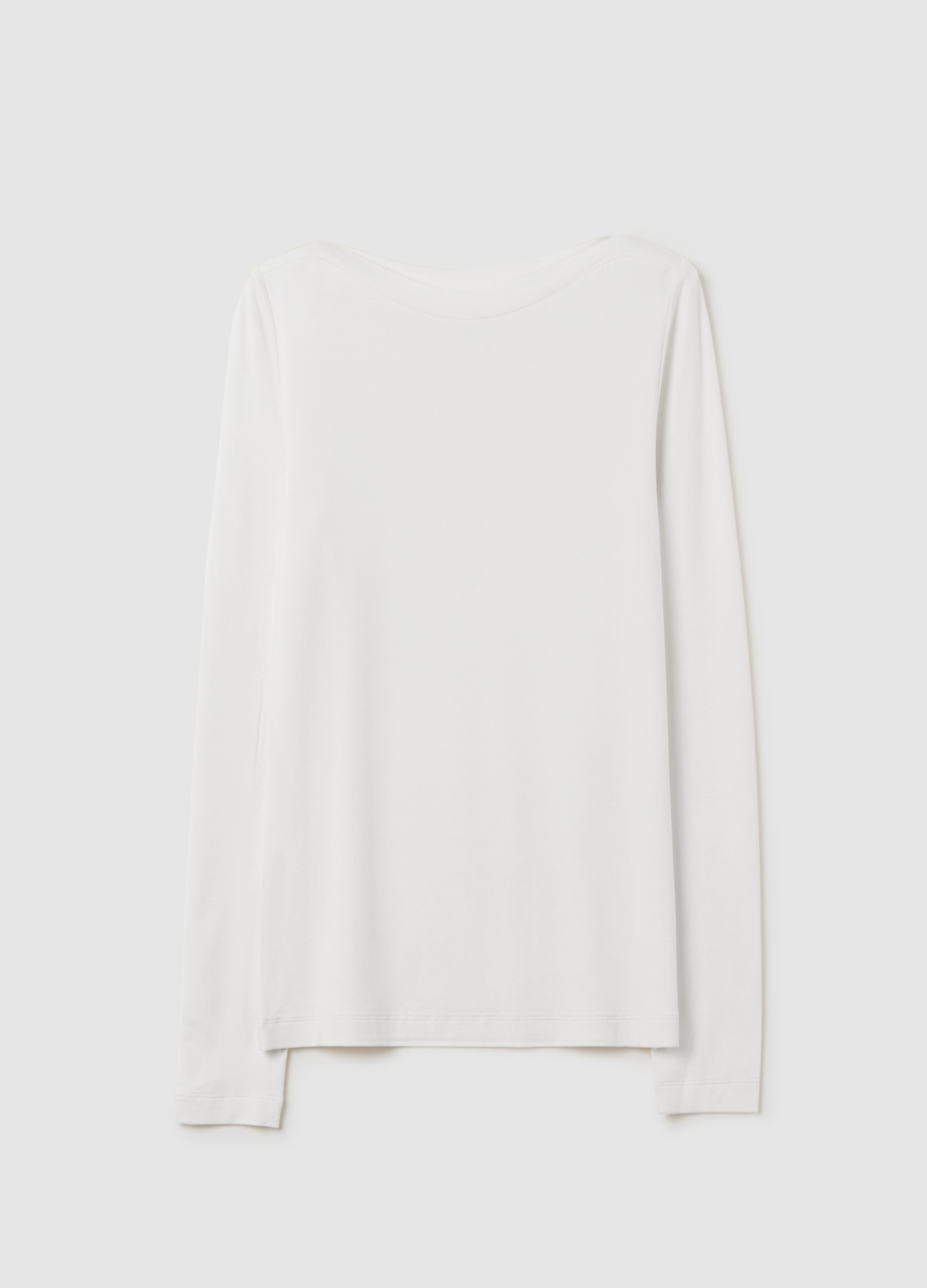 T-shirt In Viscosa Elasticizzata Beige Regular Fit, Mujer, Beige Claro, Talla: XXL