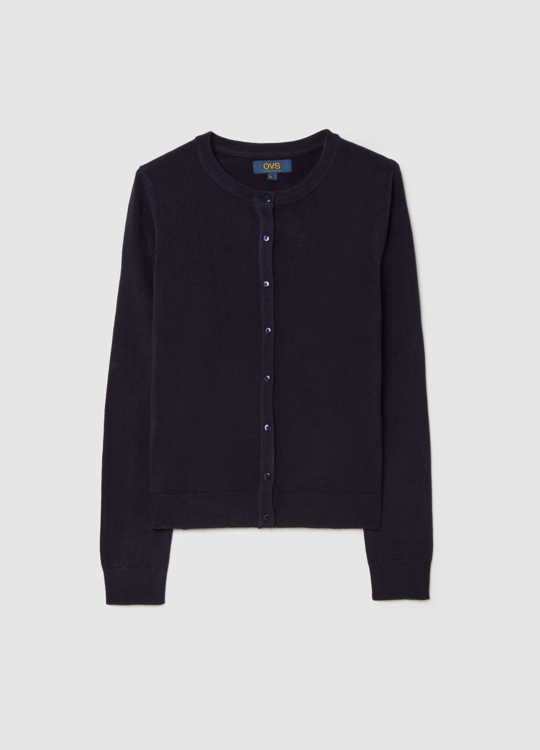 Cardigan Nero In Pura Acrilico, Mujer, Negro, Talla: 40