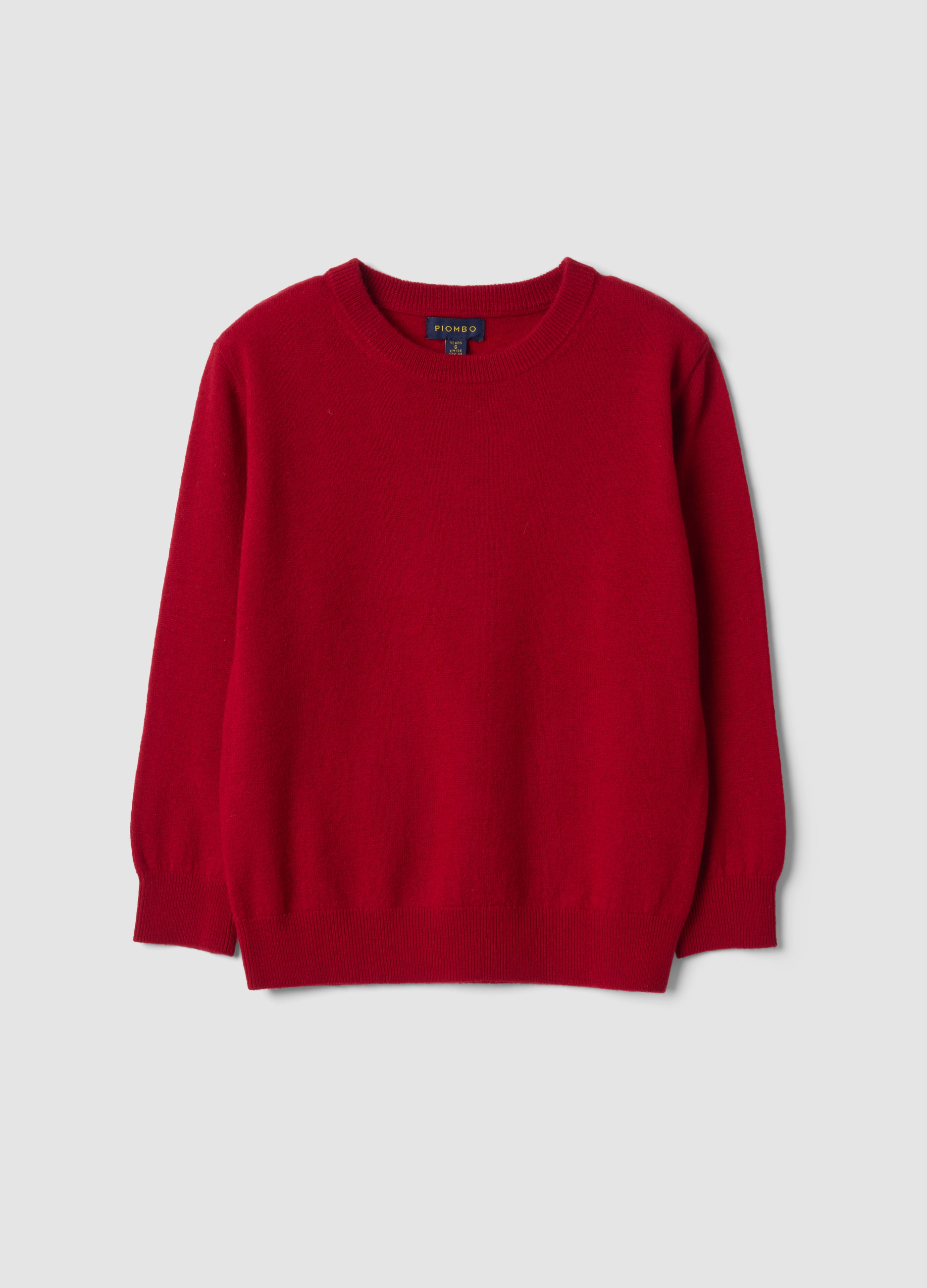 PIOMBO KIDS, Maglia Rossa In Pura Lana A Maniche Lunghe Regular Fit, Bambino, Rosso, Taglia: 8