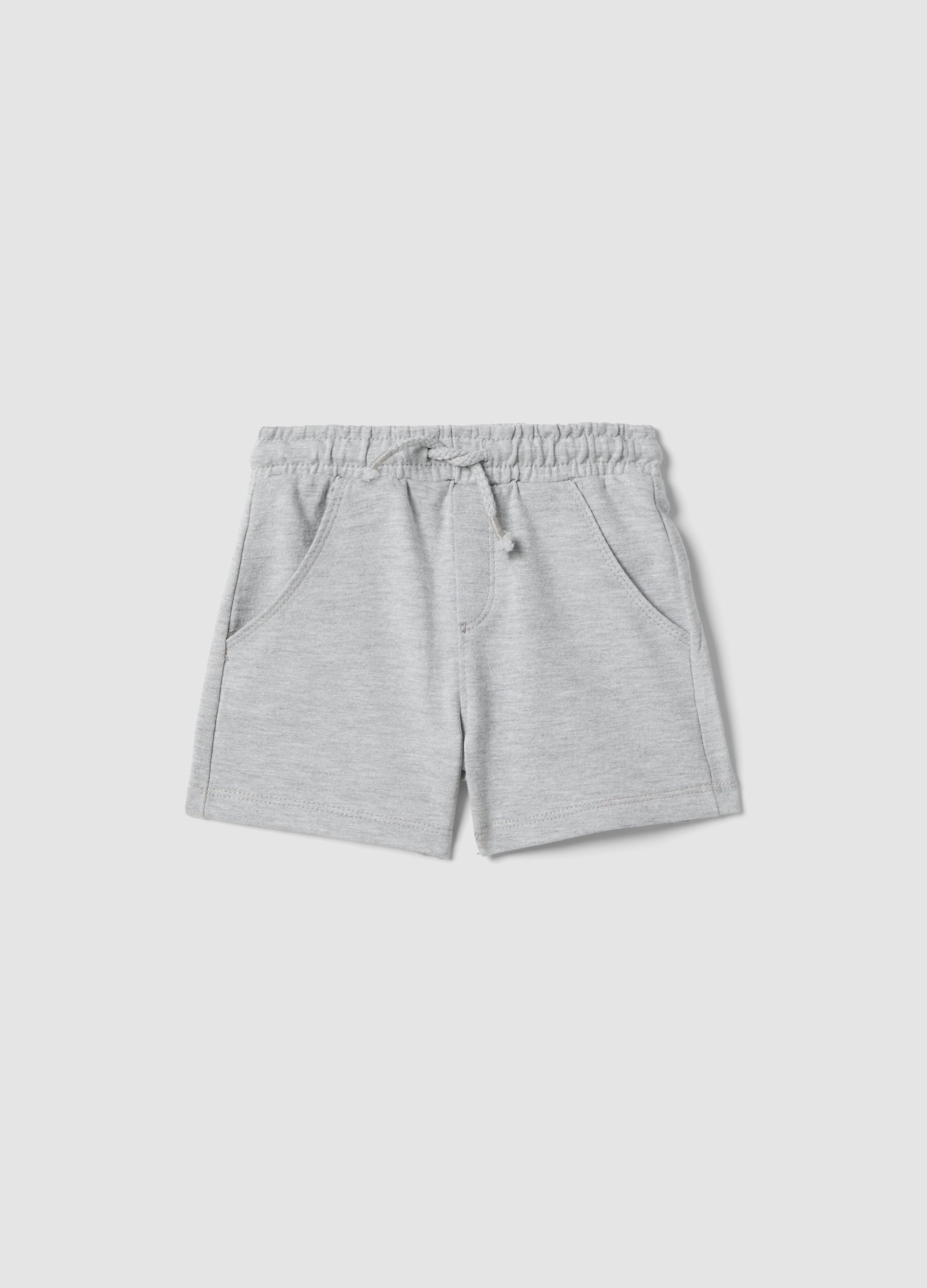 FAGOTTINO, Pantalón Corto Gris De Algodón Puro Con Cintura Elástica, Niño, Gris, Talla: 30-36