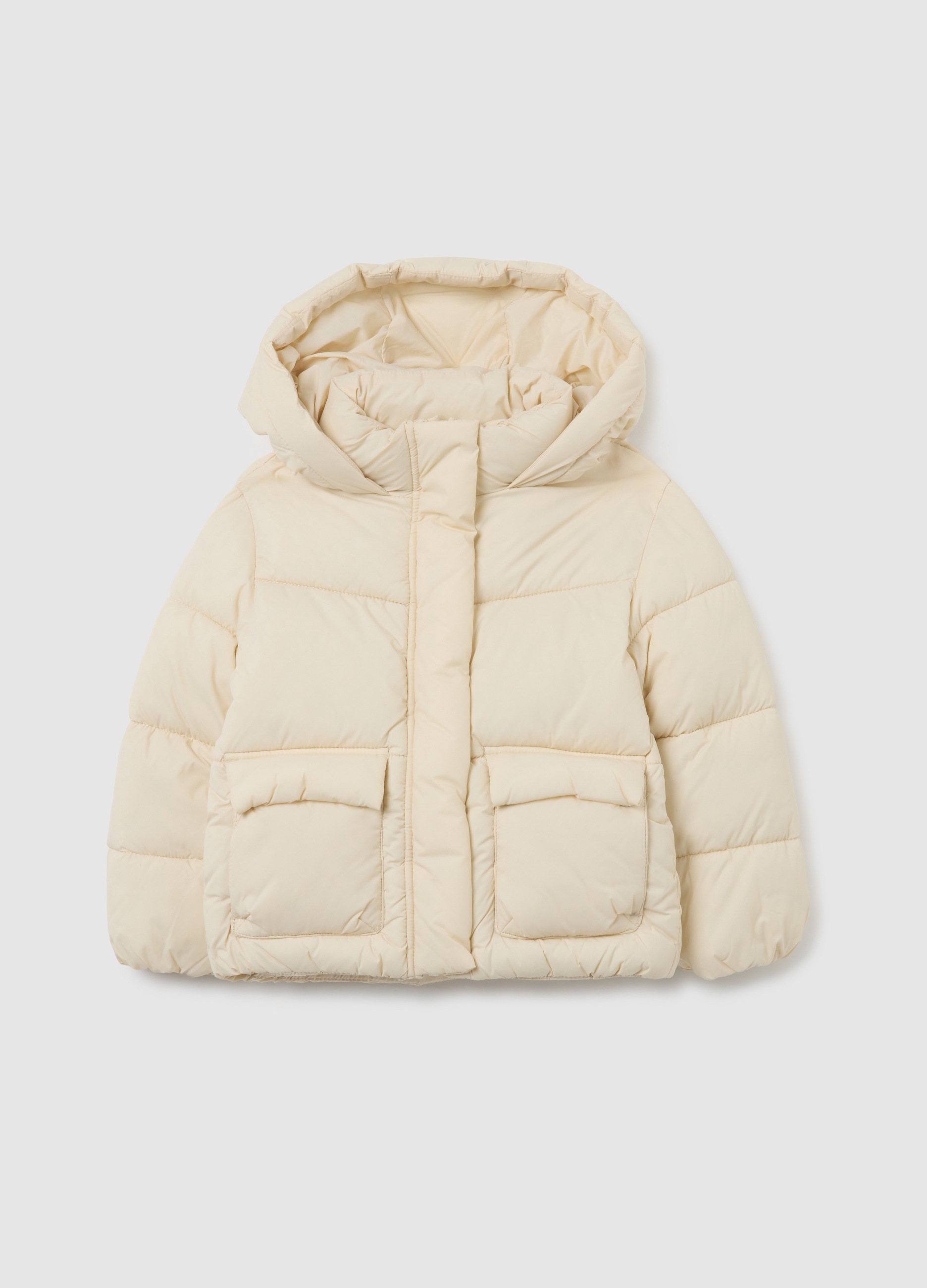 OVS KIDS, Chaqueta Con Capucha Infantil The Iconic Puffer Crema, Niña, Blanco crema, Talla: 6-7