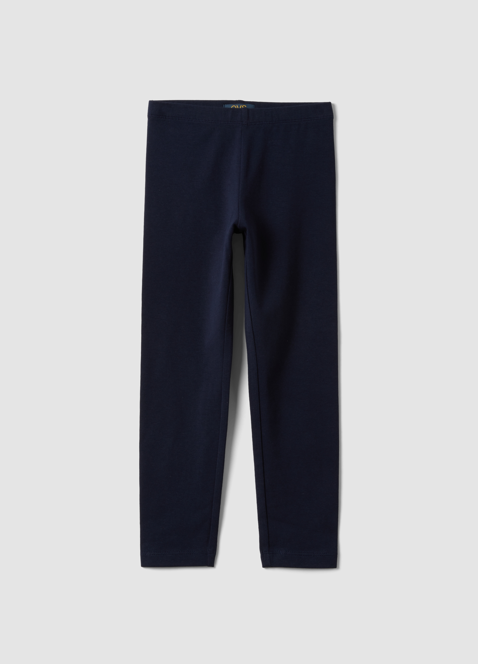 OVS KIDS, Leggings Blu In Cotone Organico Elasticizzato Skinny Per Bambina, Blu, Taglia: 7-8