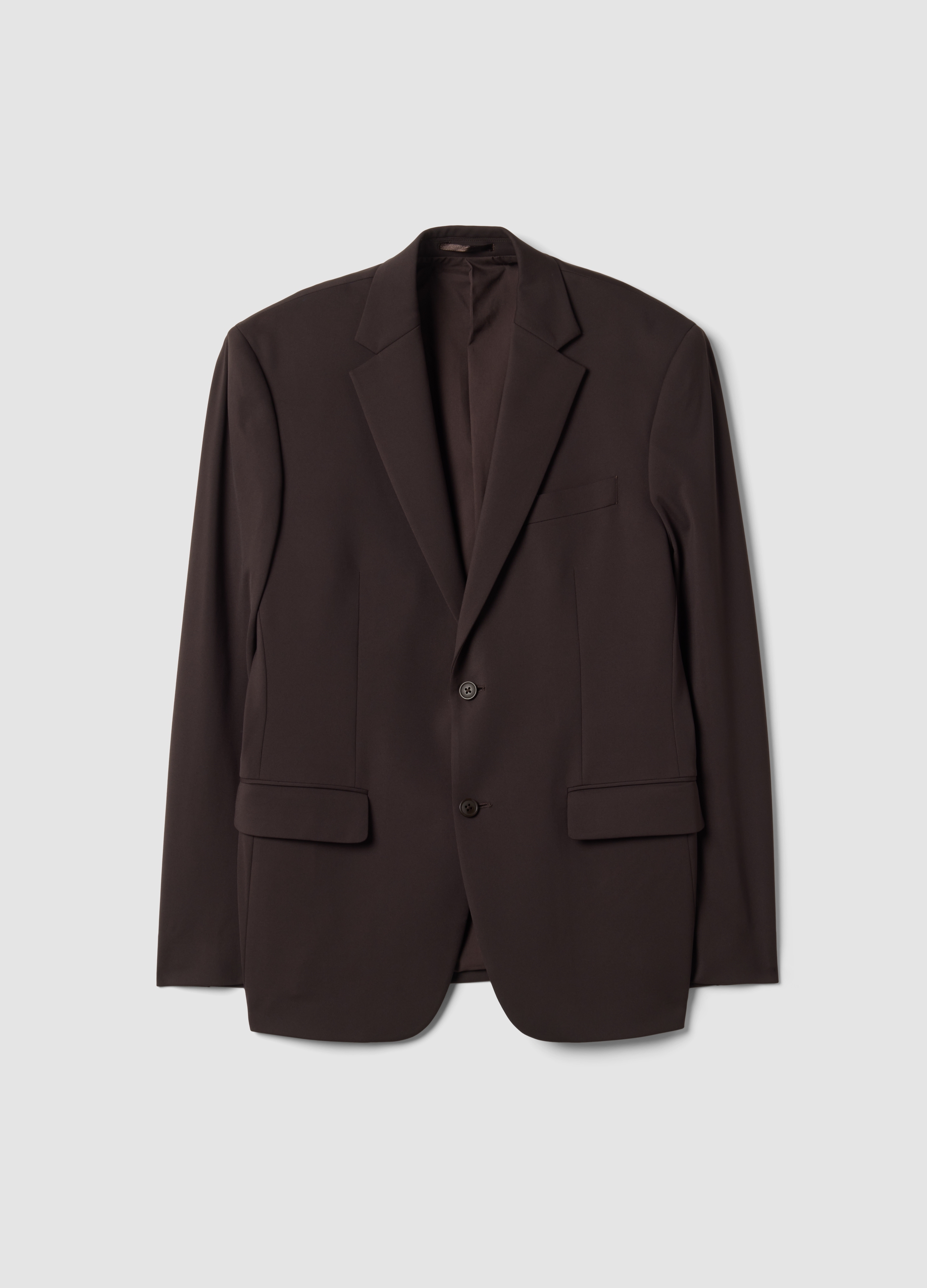 Piombo Tech, Blazer Marrone In Tessuto Elasticizzato 4 Way Stretch Slim Fit Easy Iron, Uomo, Marrone, Taglia: 46