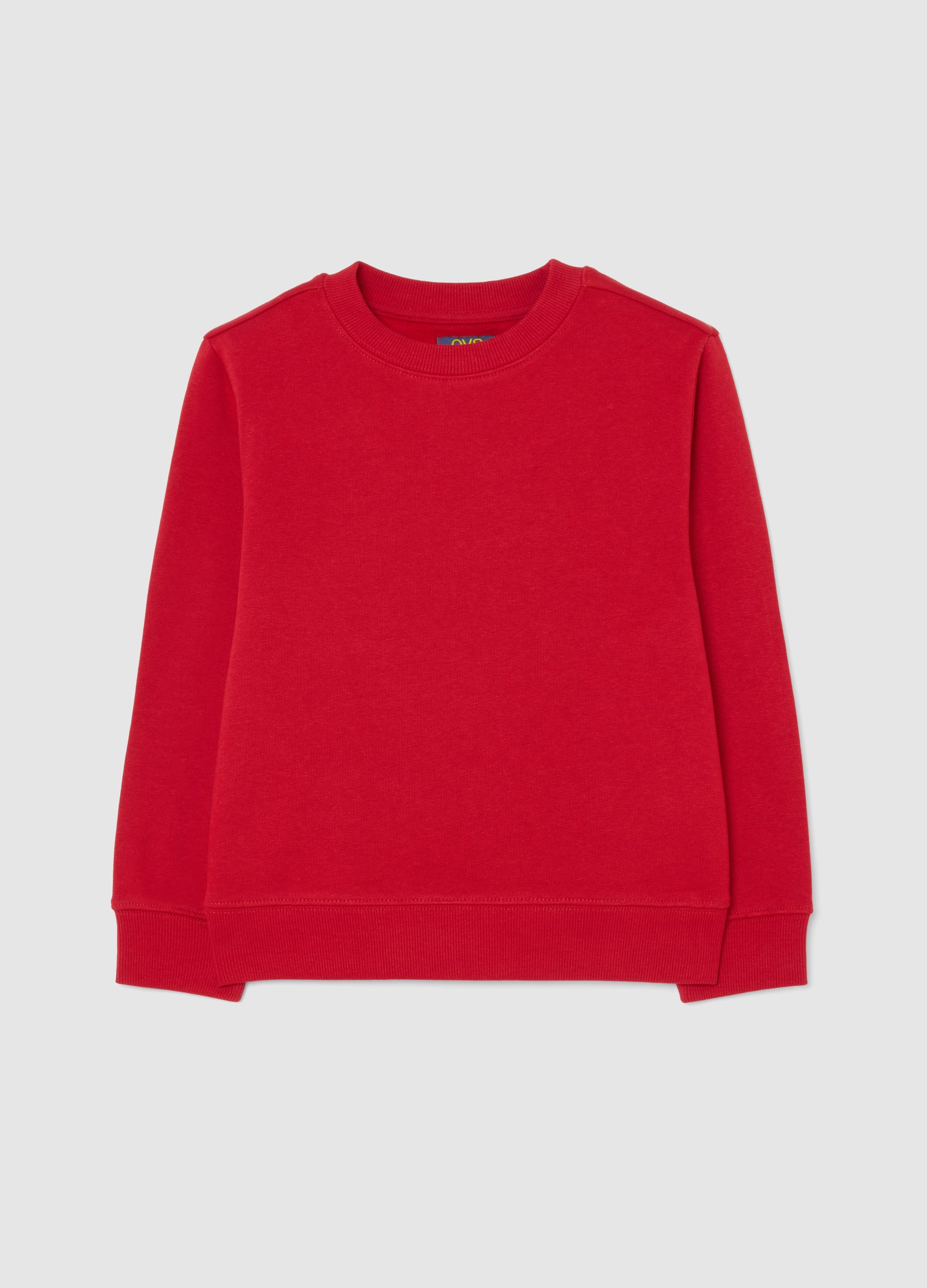 OVS KIDS, Sudadera Roja De Cuello Redondo Para Niños En Algodón Puro Corte Regular, Niño, Rojo Oscuro, Talla: 7-8
