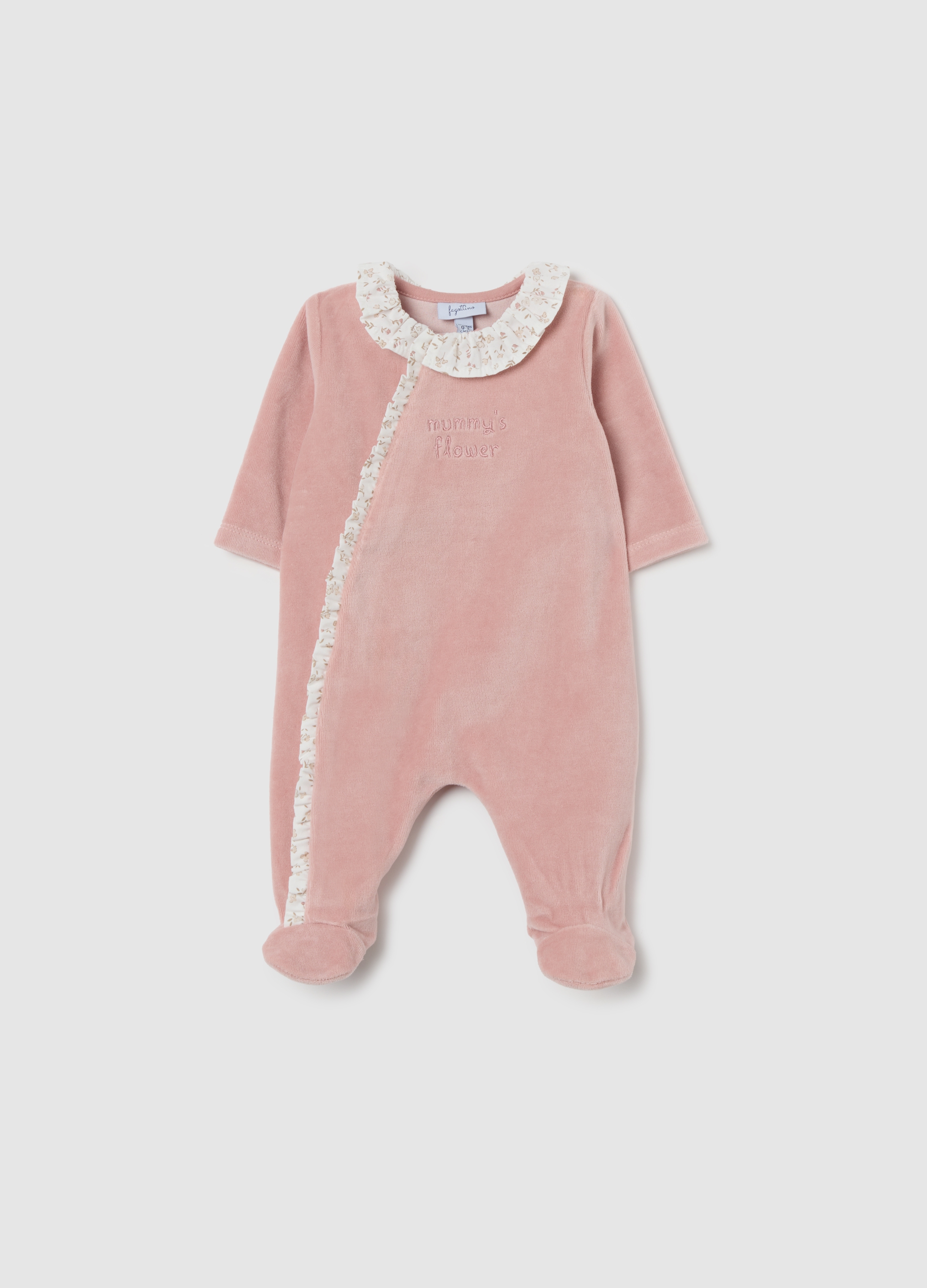 FAGOTTINO, Tutina Da Neonata In Misto Cotone Rosa Con Colletto, Rosa, Taglia: 6-9