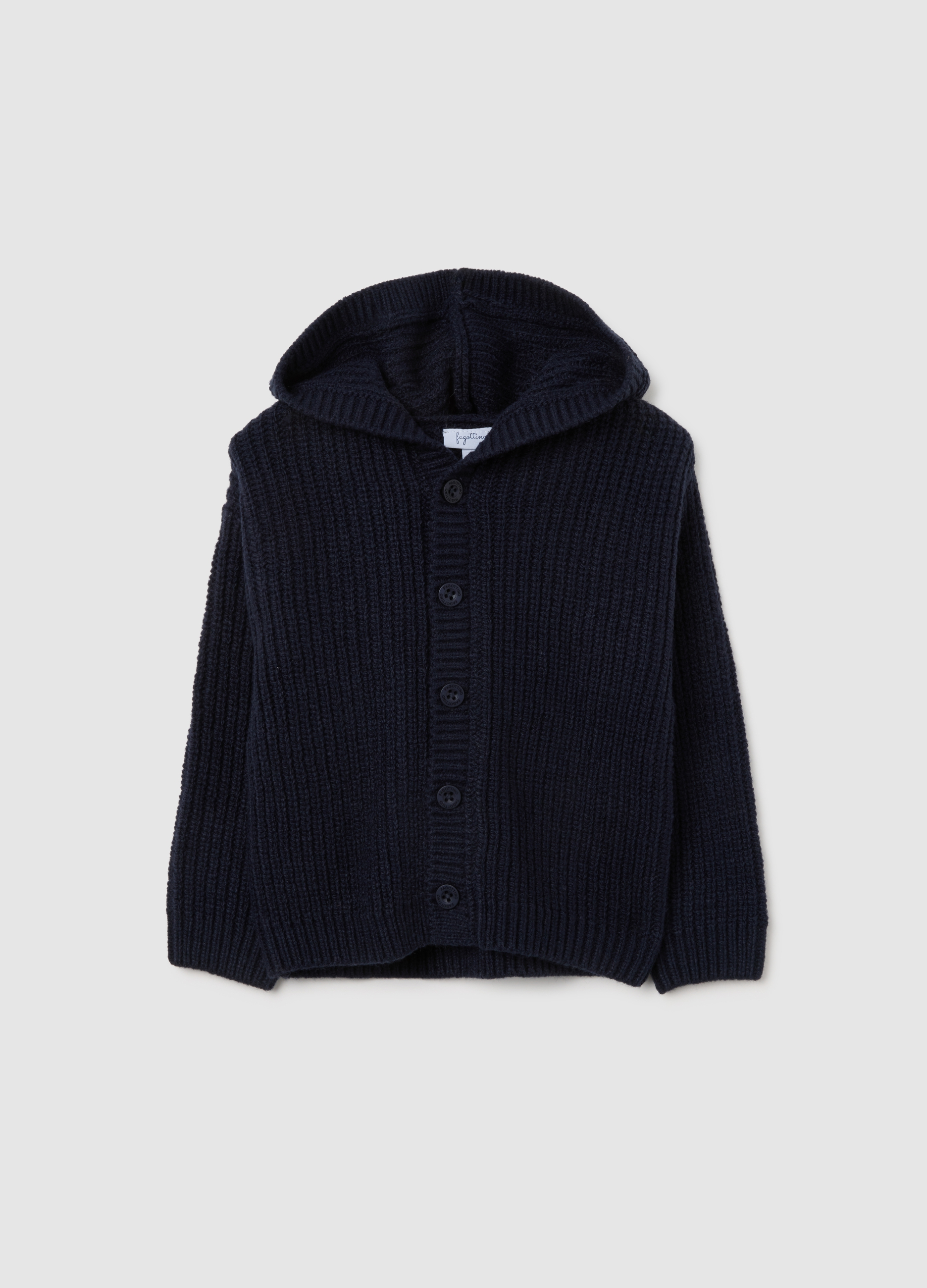 FAGOTTINO, Cardigan Per Bimbo Blu Regular Fit Con Cappuccio, Bambino, Blu, Taglia: 9-12