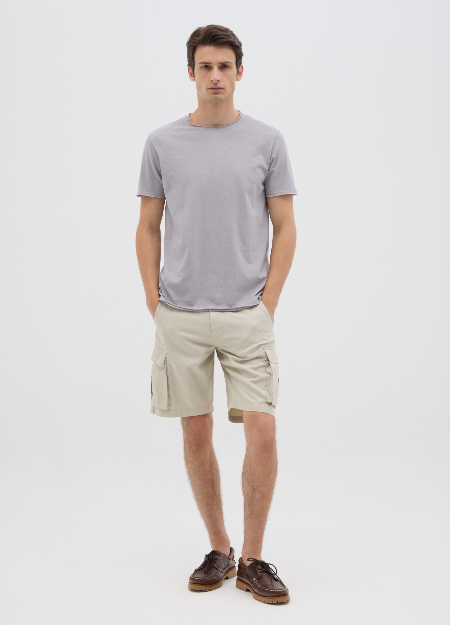 OVS , Bermuda Da Uomo In Puro Cotone Beige Regular Fit, Beige, Taglia: 50