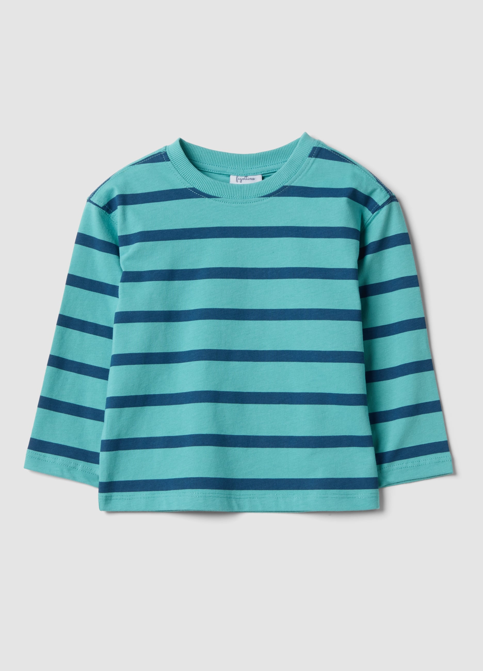 FAGOTTINO, T-shirt Over Multicolor A Righe In Puro Cotone Organico Per Bimbo, Bambino, Multicolor, Taglia: 9-12
