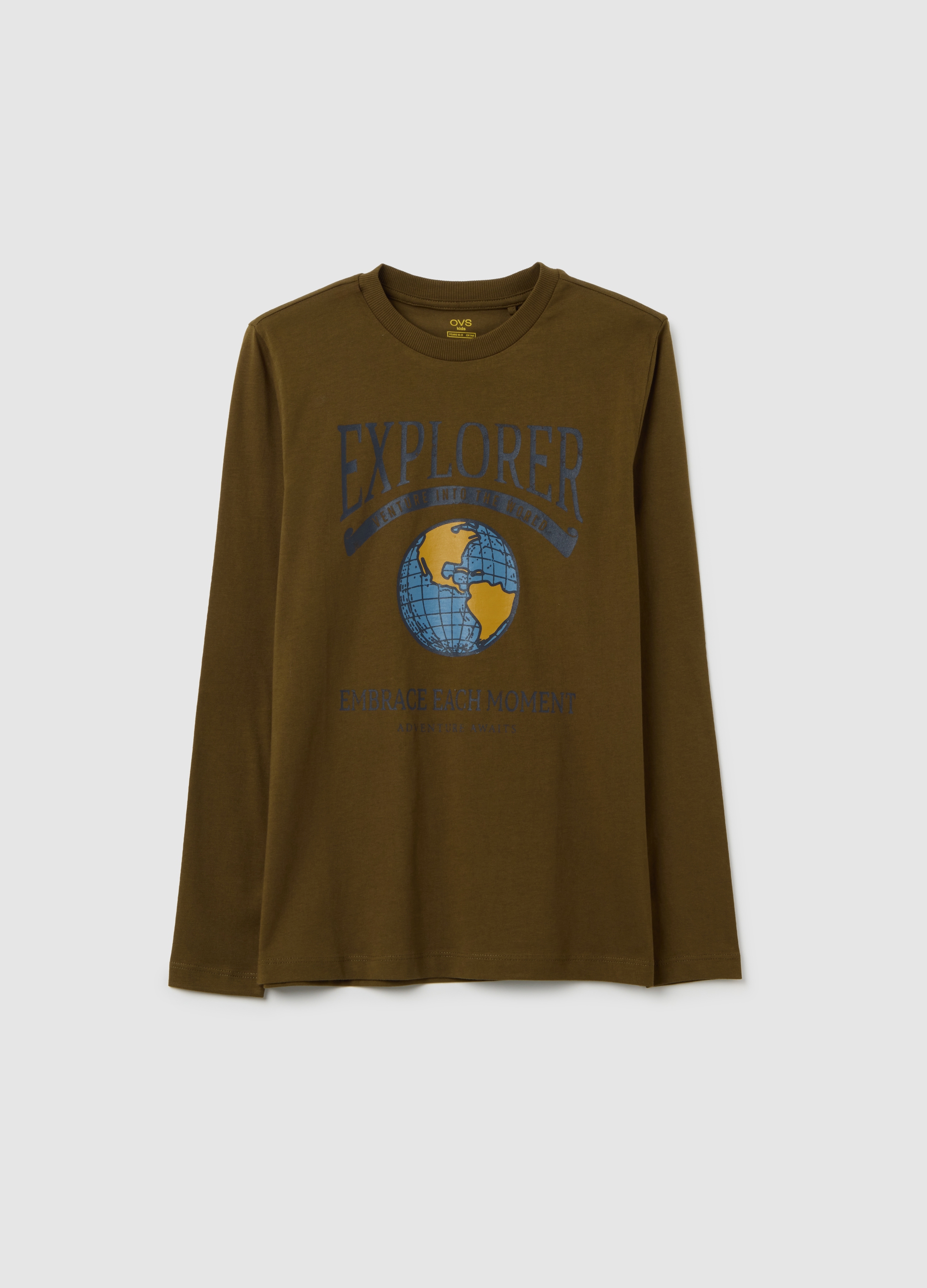 Maglia A Maniche Lunghe Da Ragazzo In Puro Cotone Marrone, Niño, Marrón, Talla: 10-11