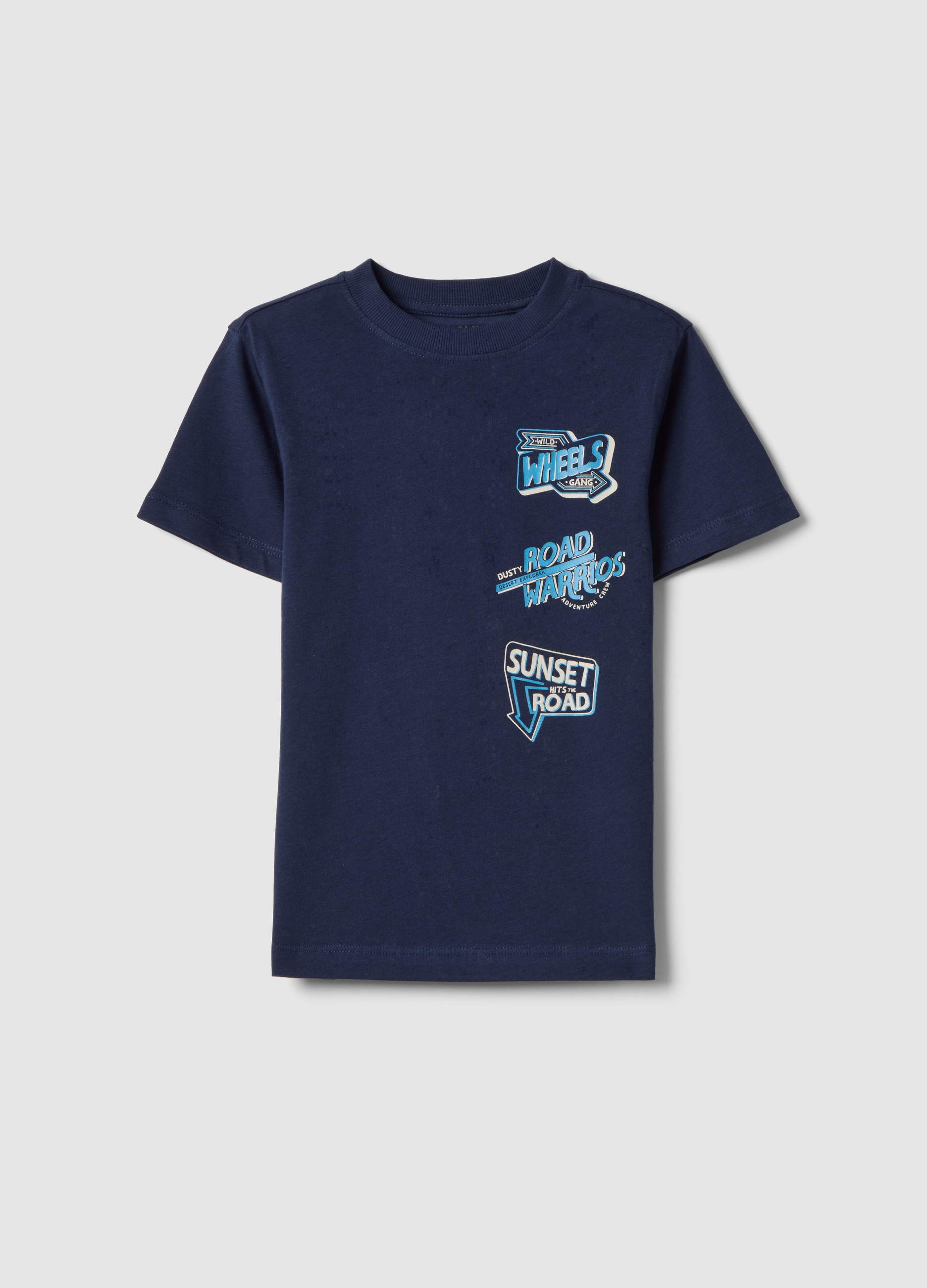 OVS KIDS, Camiseta Azul De Algodón Puro Regular Fit Para Niño Con Estampado, Niño, Blu Bluette, Talla: 5-6