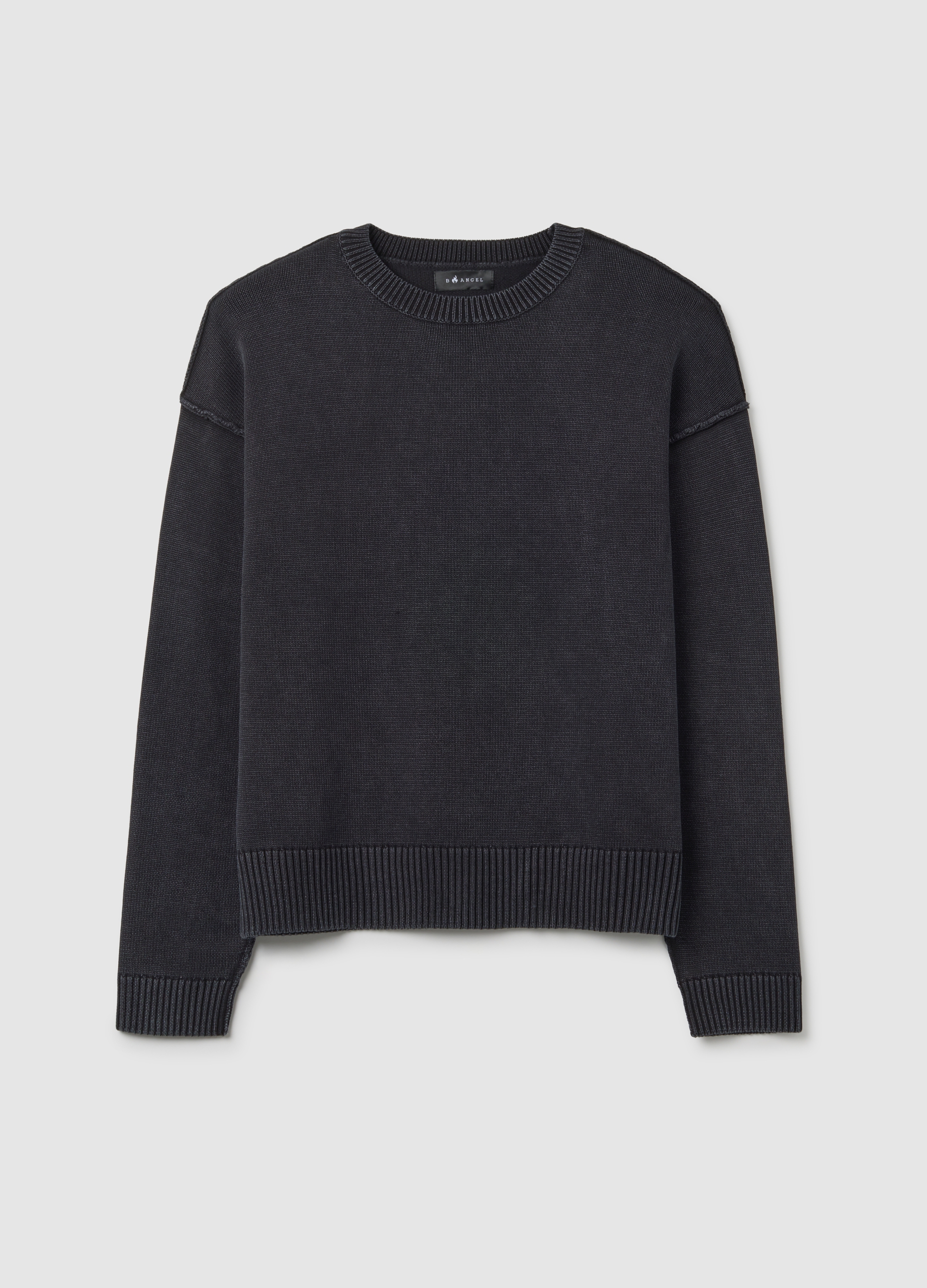 Maglione In Puro Cotone Grigio Regular Fit, Hombre, Gris oscuro, Talla: XL