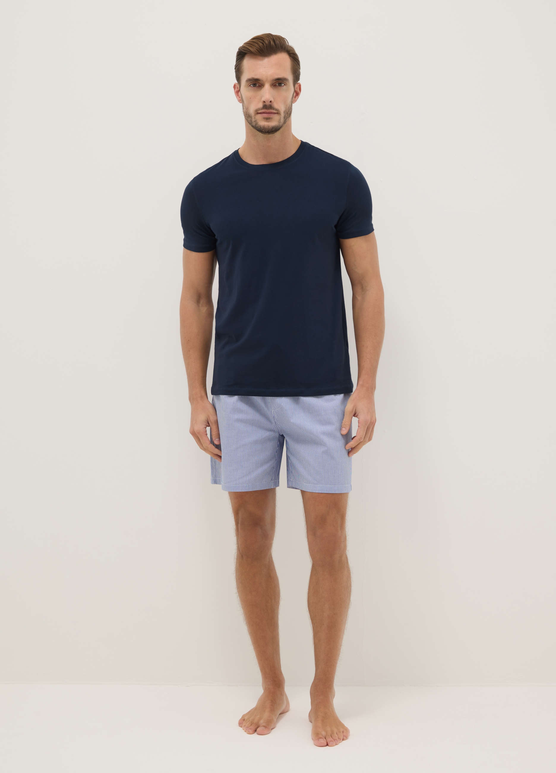 Ovs Herren Multicolor Pyjamashorts Aus Reinem Baumwolle Mit Mehrfarbigen Streifen Im Regular Fit, Mann, Größe: Xxl