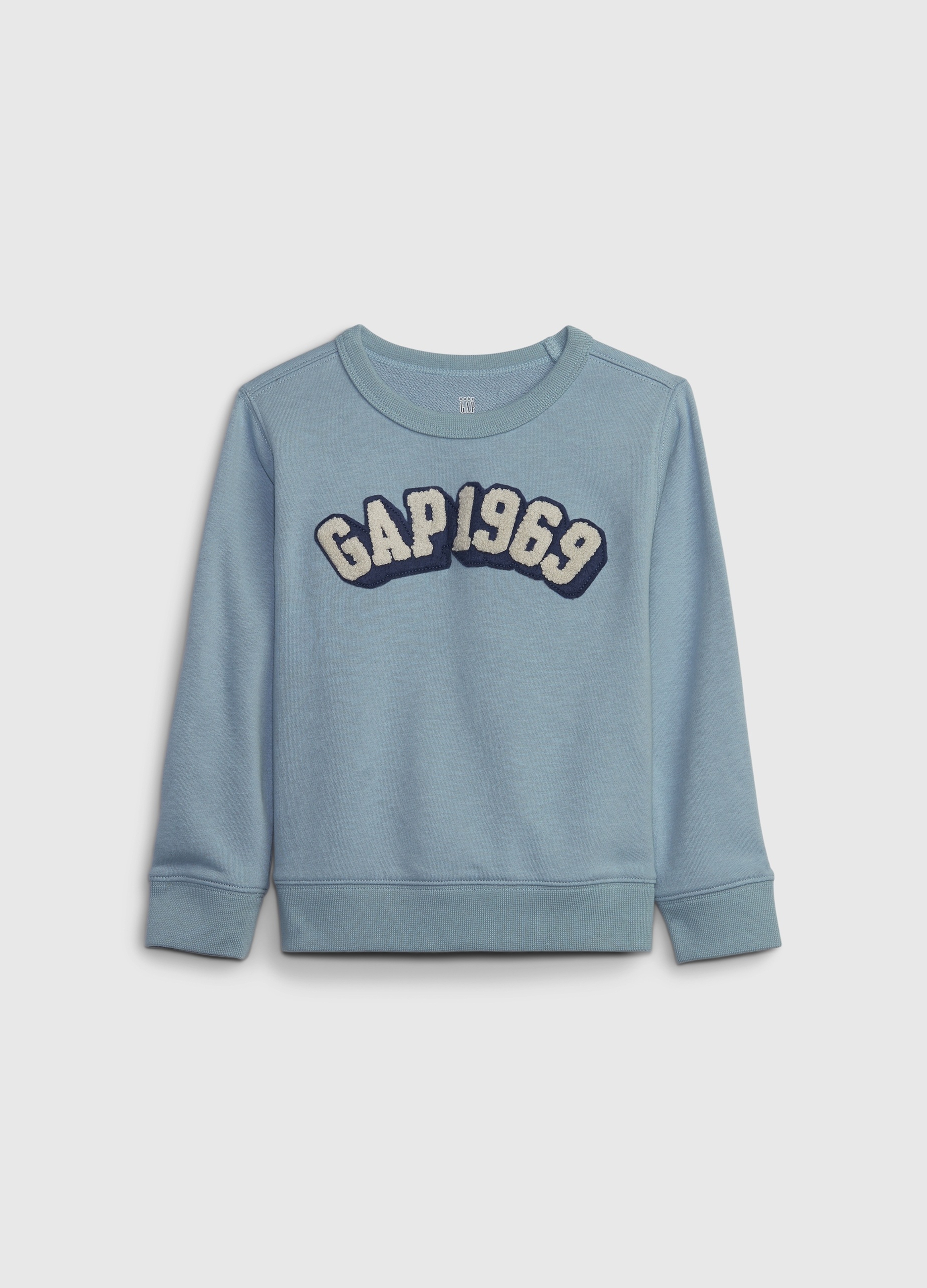 OVS, Felpa In French Terry Con Patch Logo, Unisex, Azzurro, Taglia: 12-18M/74-79