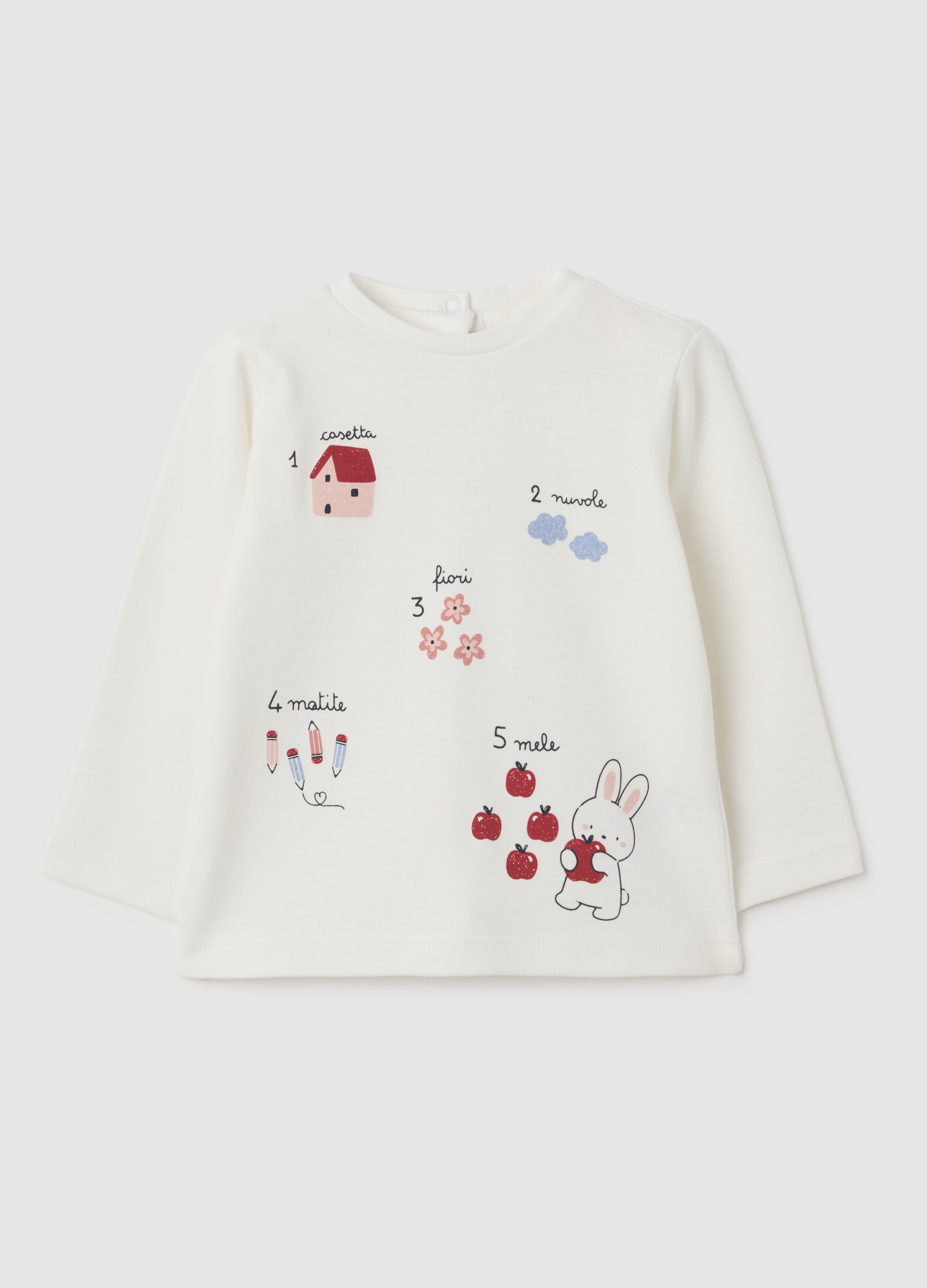 FAGOTTINO, Maglia Da Neonata In Puro Cotone Bianca Regular Fit, Bianco, Taglia: 3-6