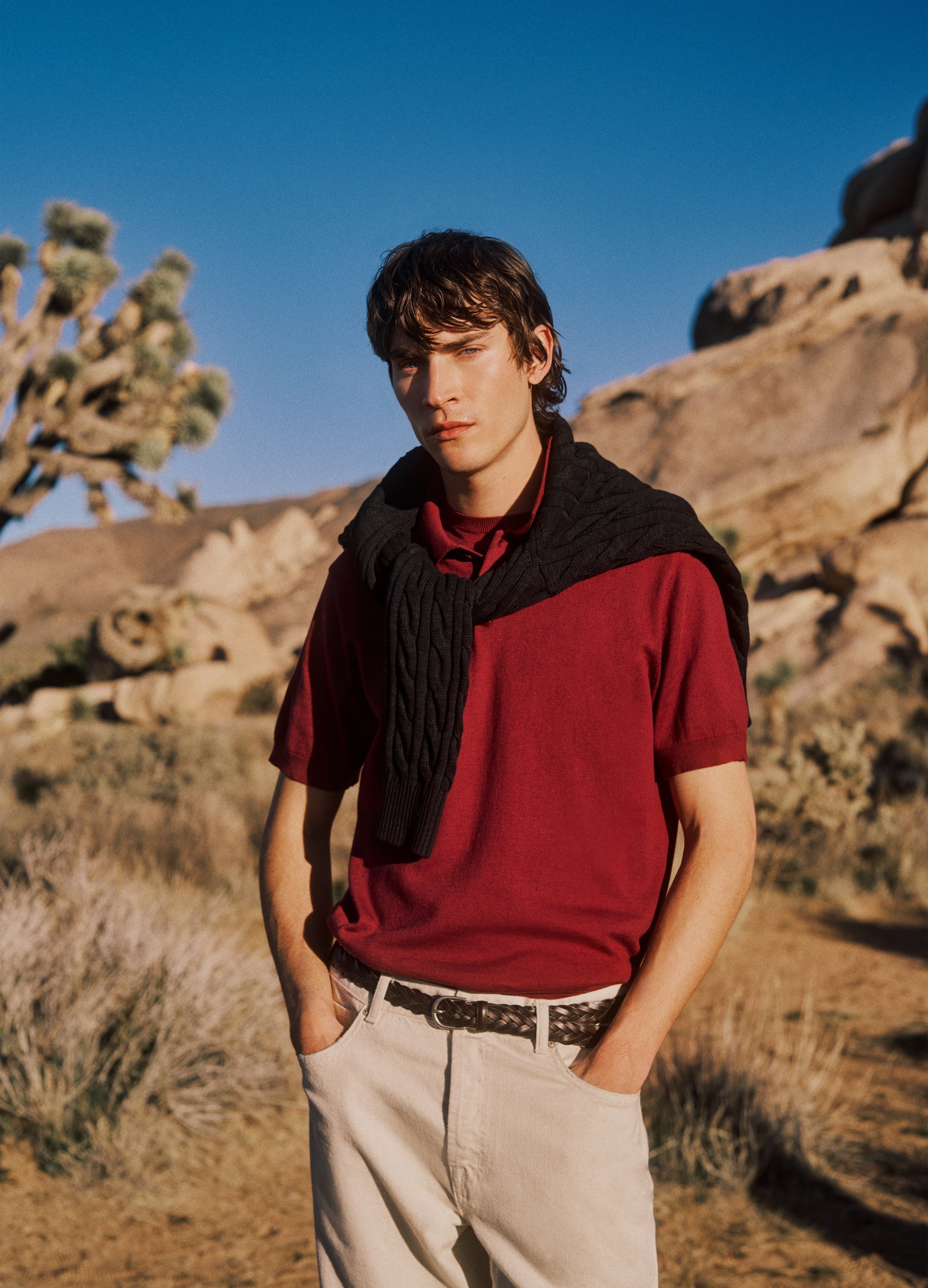 PIOMBO, Polo Rojo Regular Fit En Mezcla De Algodón, Lino Y Seda, Hombre, Rojo Oscuro, Talla: XXL