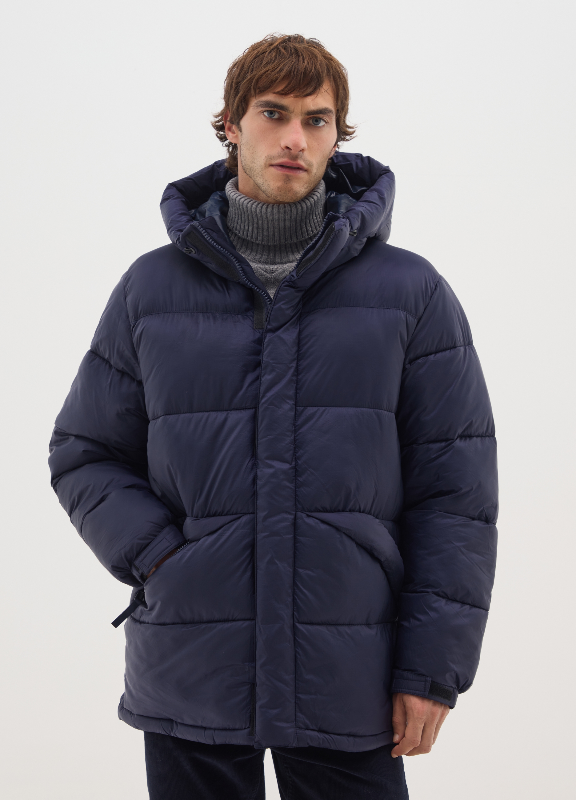 OVS, Chaqueta Iconic Puffer Azul Con Capucha Ajustable, Hombre, Azul oscuro, Talla: XXL