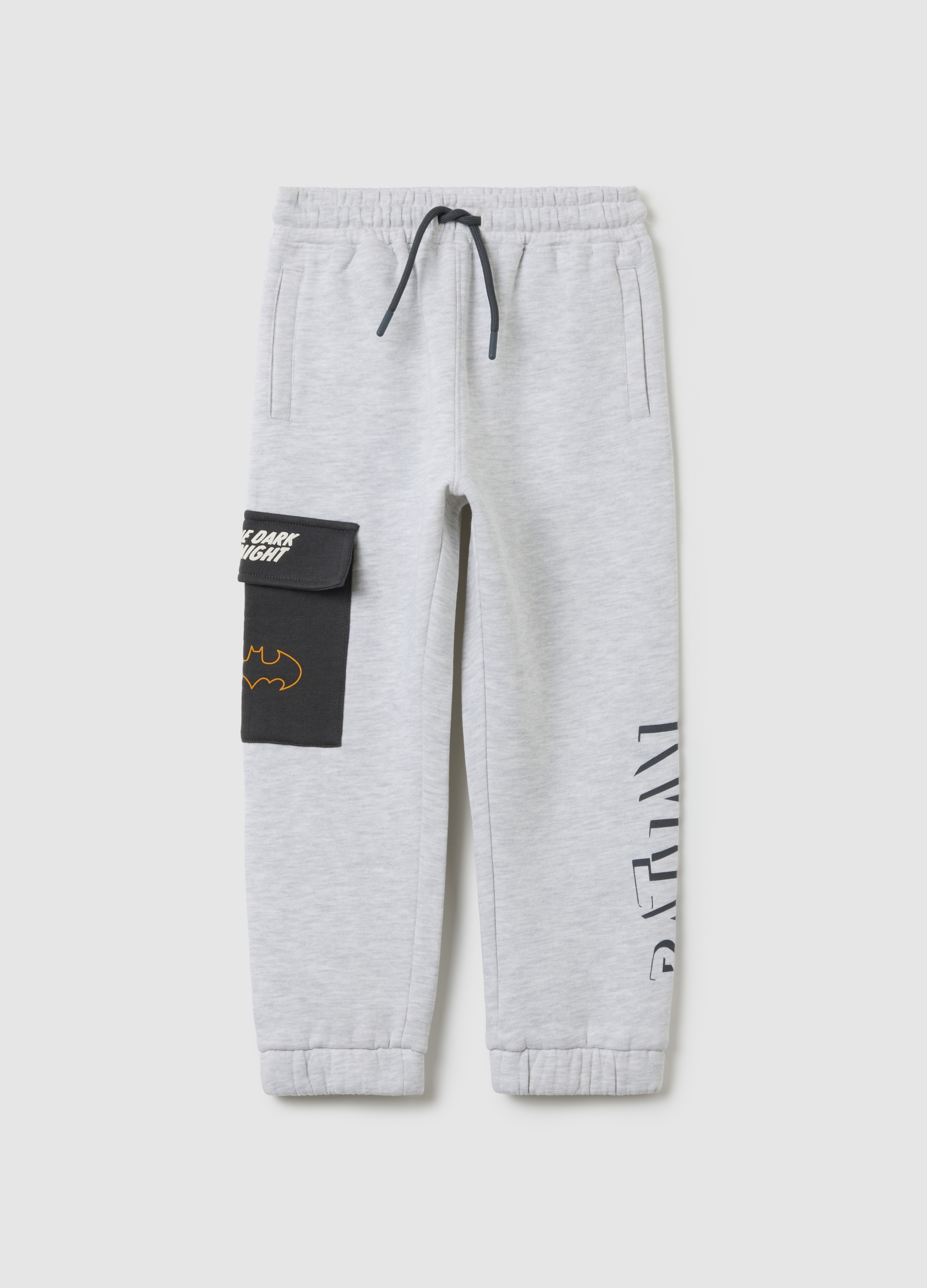 WARNER BROS, Pantaloni Grigi Regular Fit In Misto Cotone Con Stampa Batman, Bambino, Grigio, Taglia: 3-4