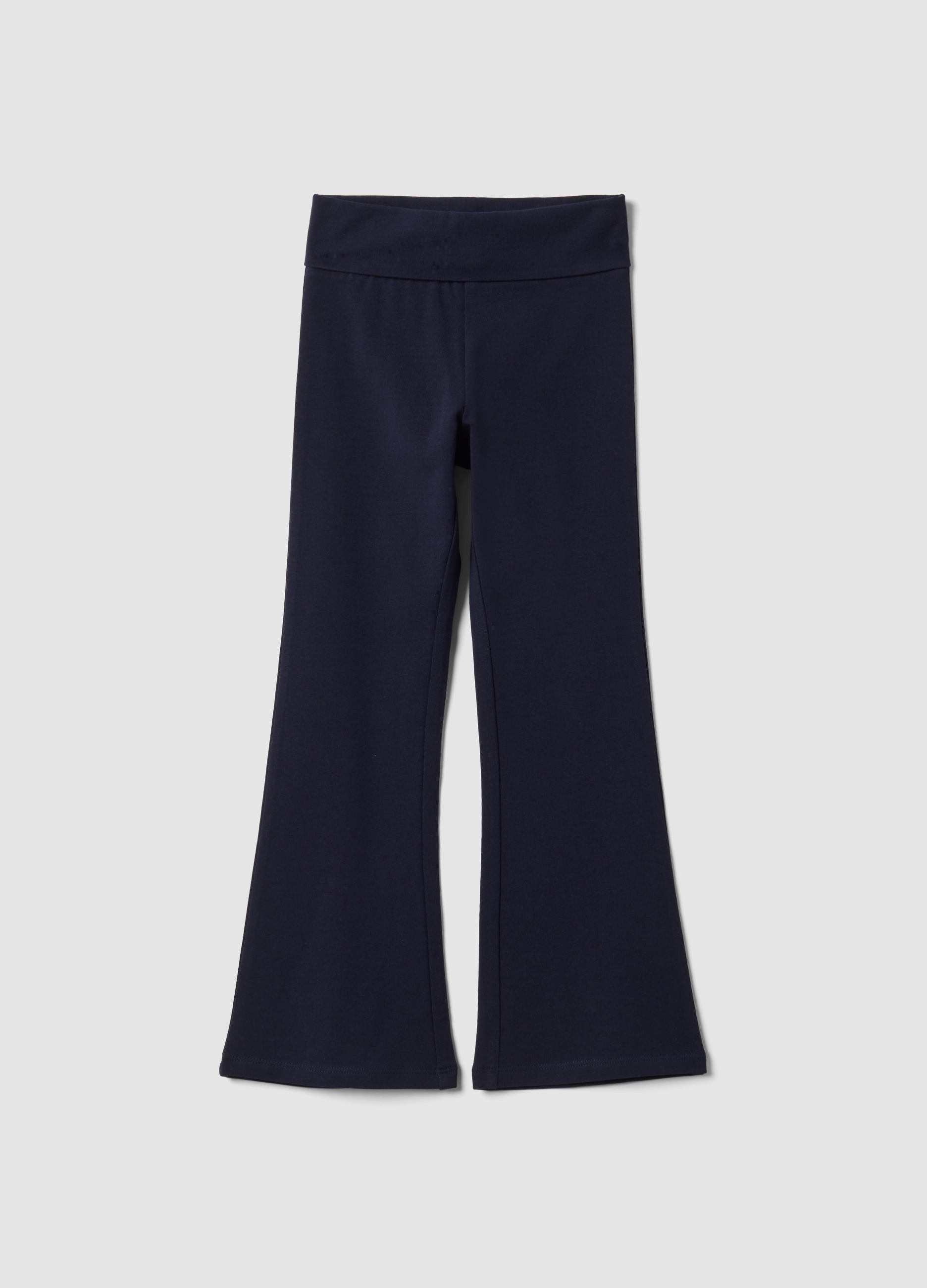 OVS KIDS, Leggings Blu Flare In Cotone Organico Elasticizzato Per Bambina, Blu, Taglia: 5-6